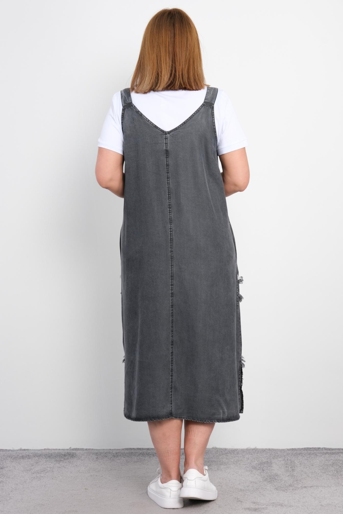 Plus Size Denim Dress-Black