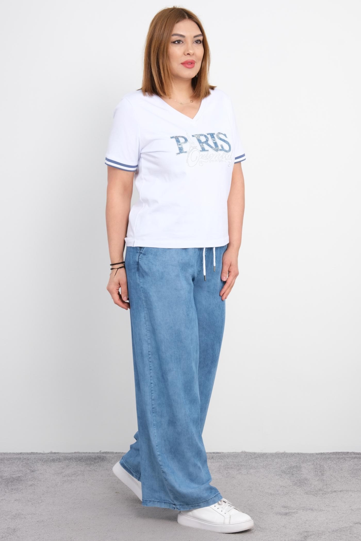 Plus Size Two-Piece Set-Blue