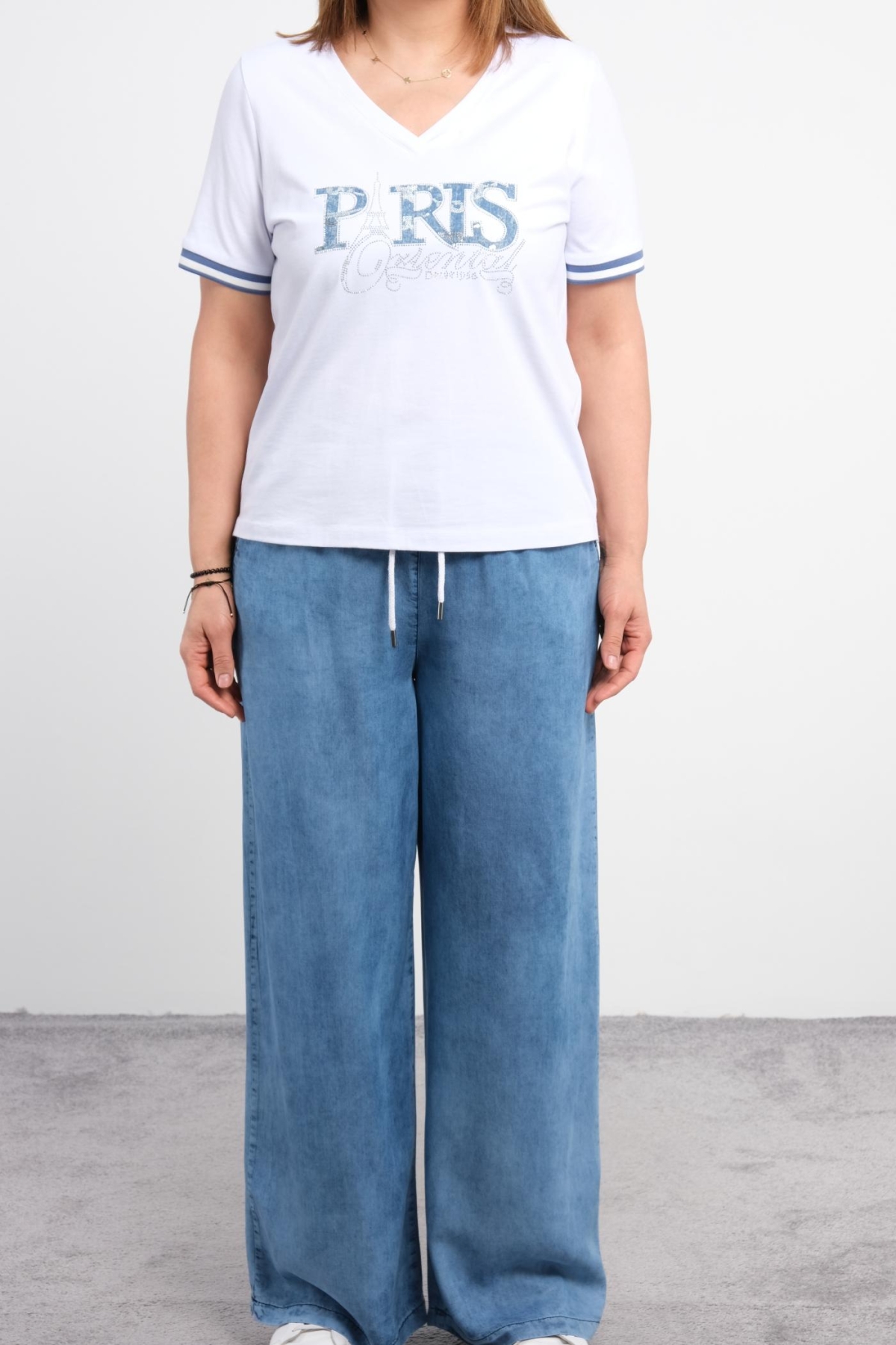 Plus Size Two-Piece Set-Blue