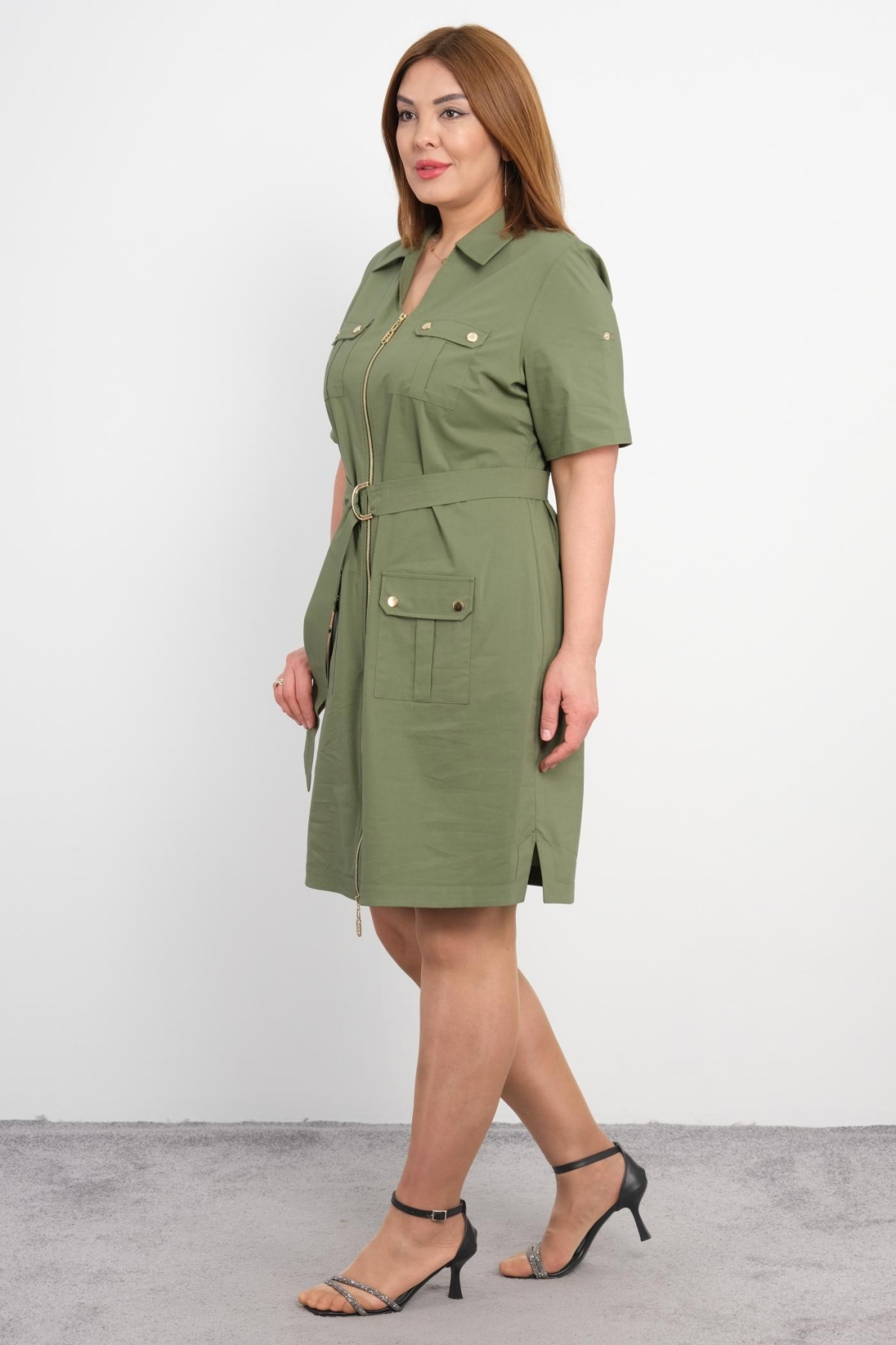 Plus Size Sports Dress-Khaki