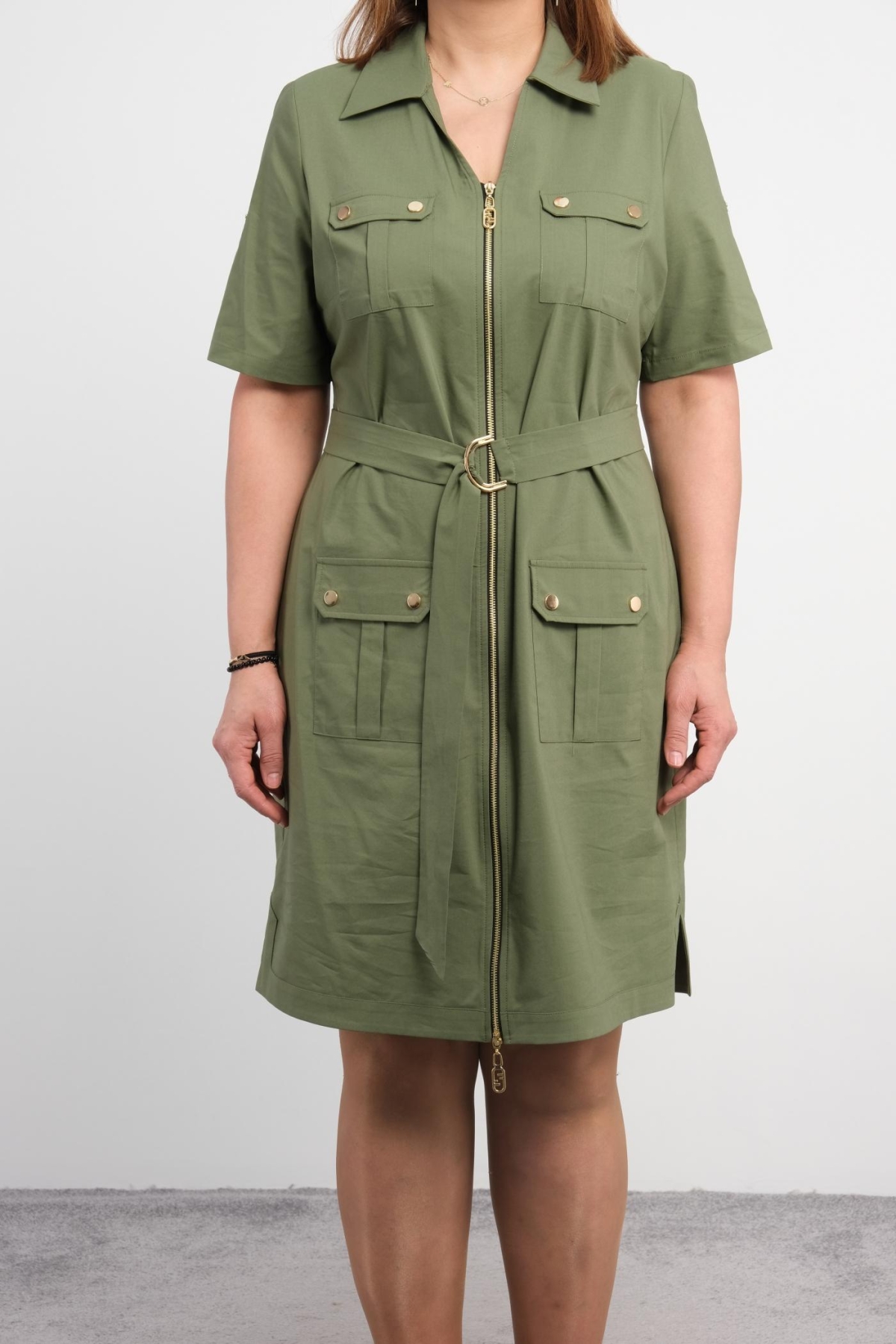 Plus Size Sports Dress-Khaki