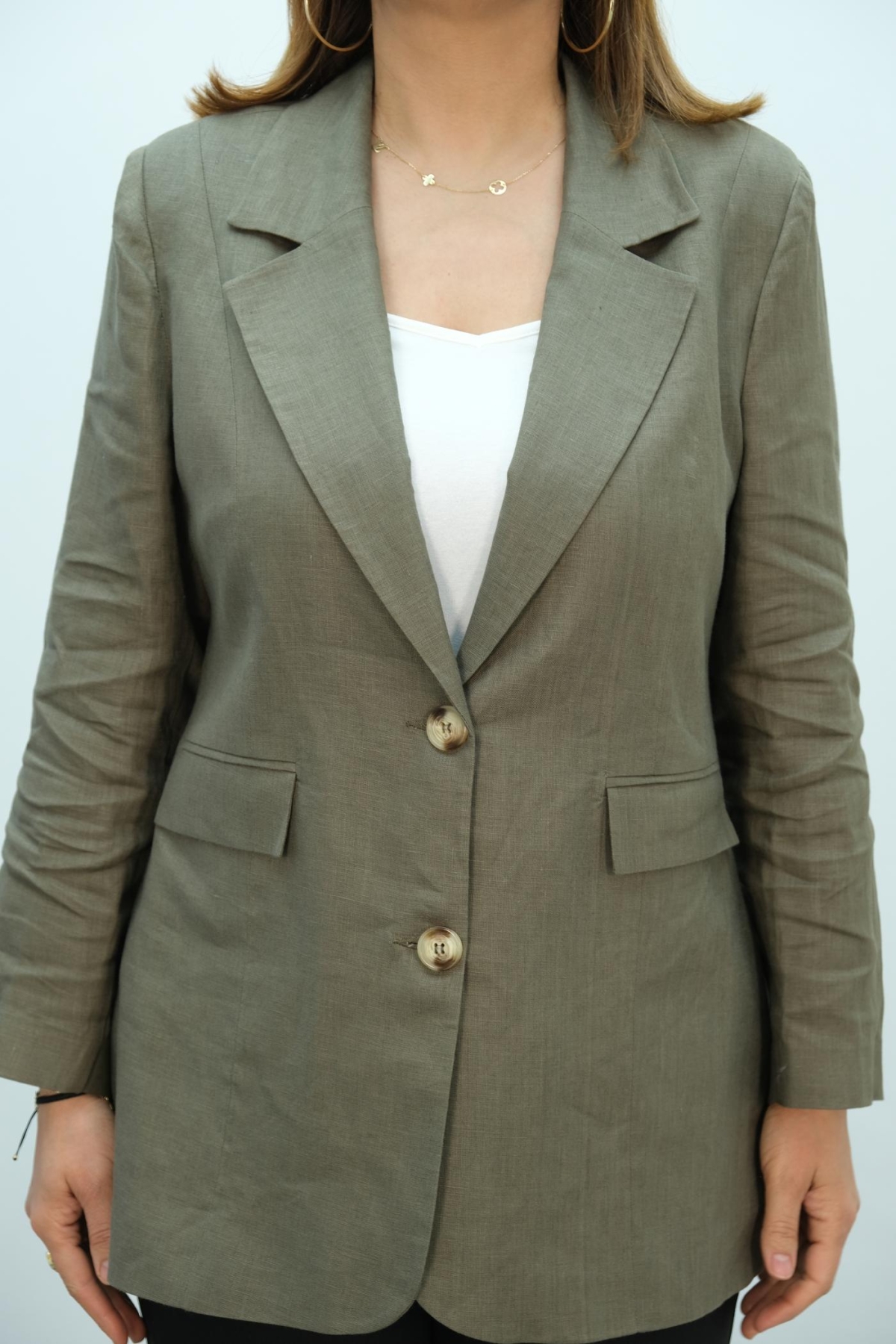 Plus Size Jacket-Khaki