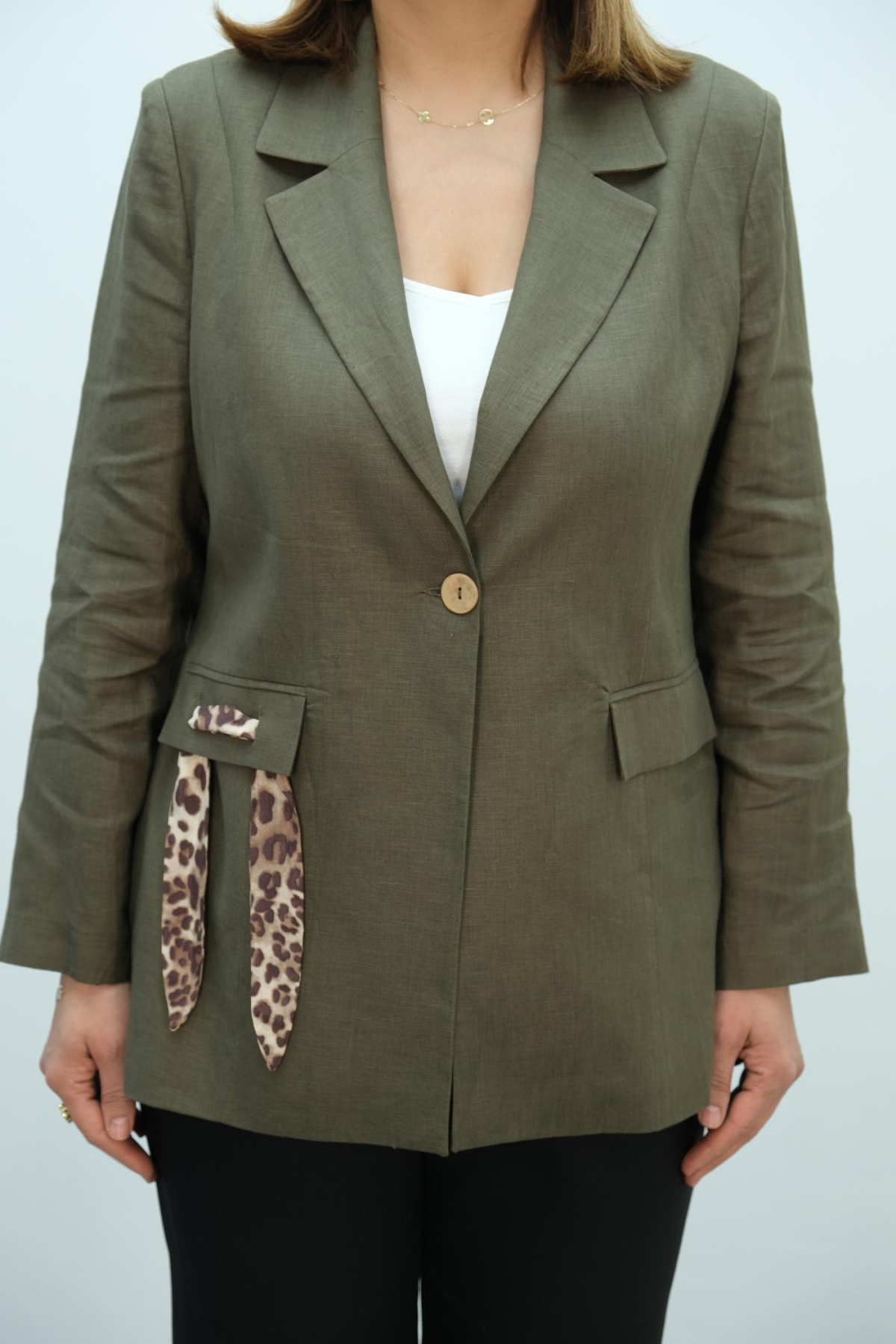 Plus Size Jacket-Khaki