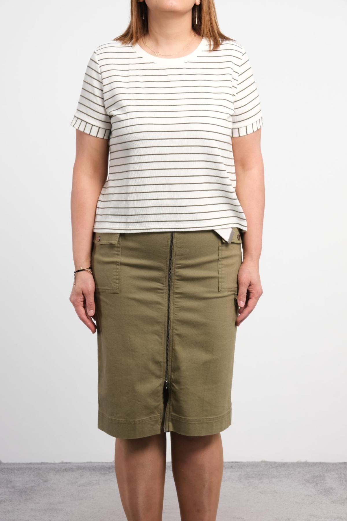 Blouse and Skirt Set-Khaki