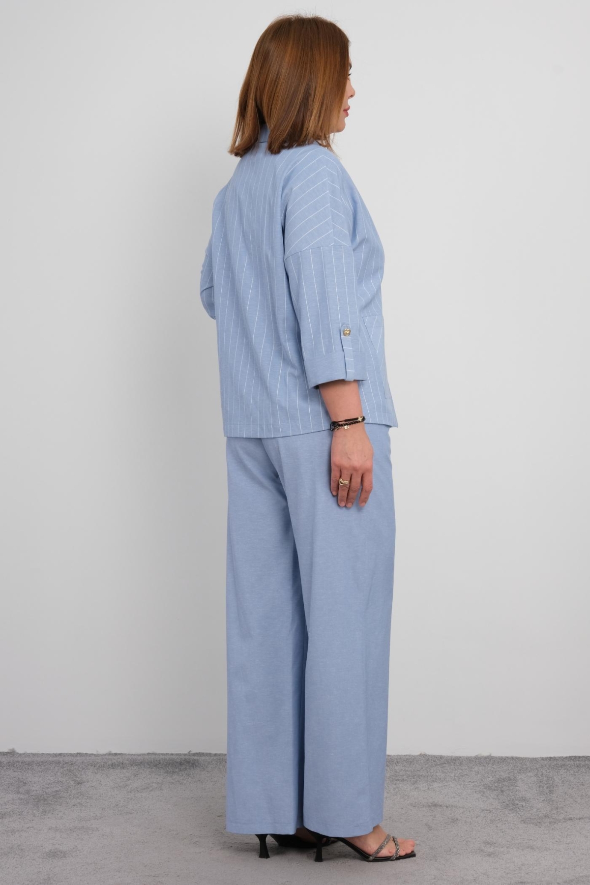 Plus Size Two-Piece Set-Blue