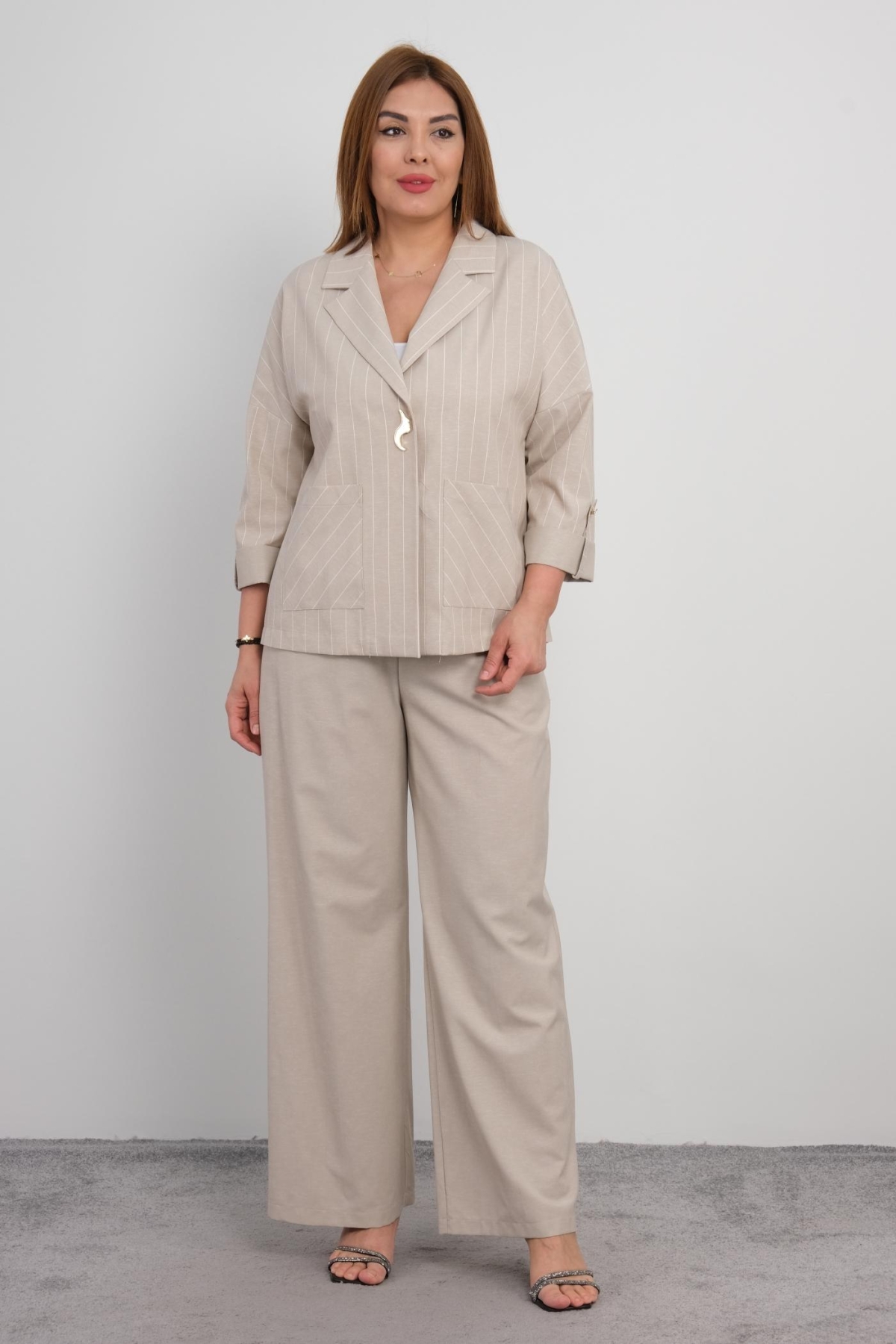 Plus Size Two-Piece Set-Mink