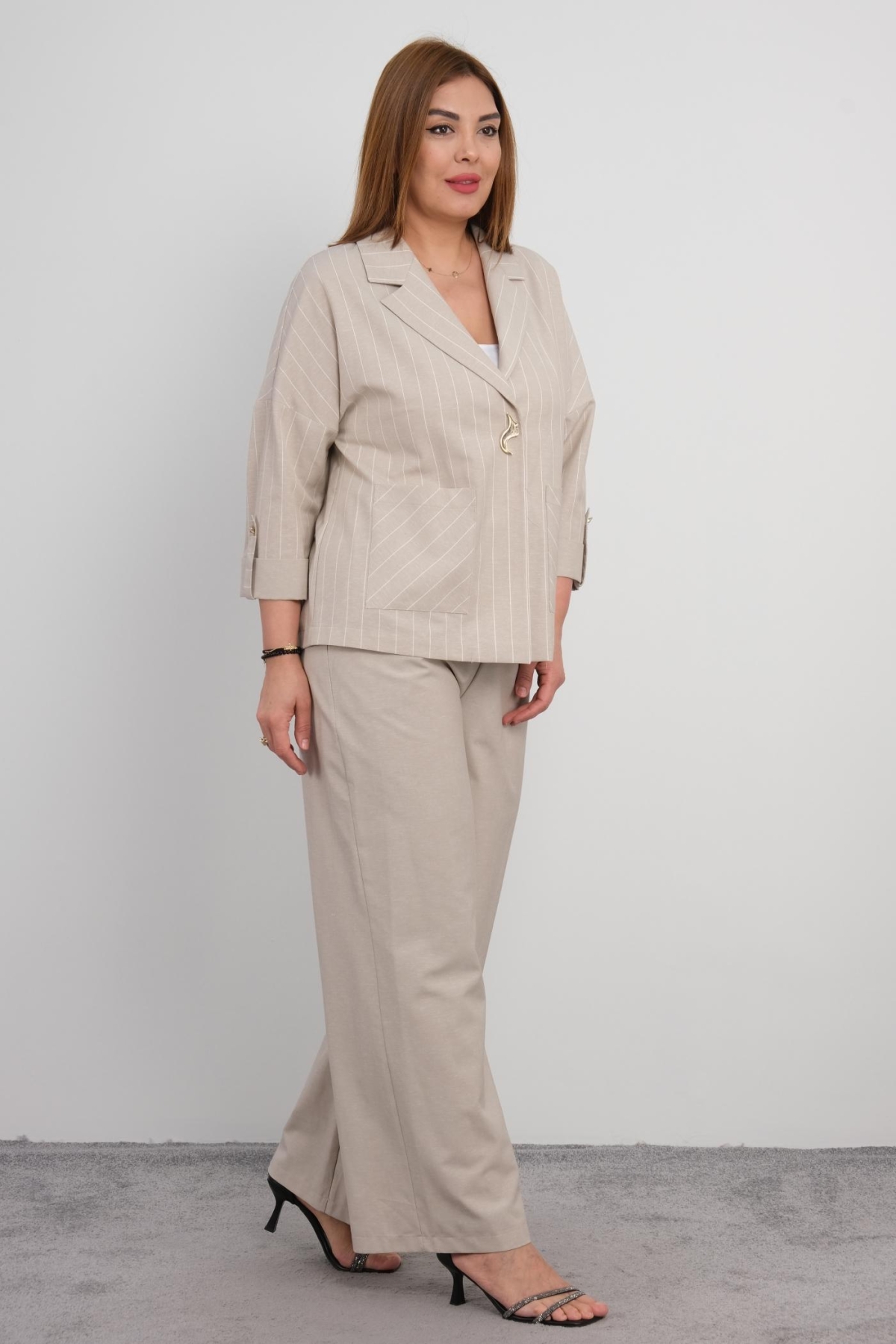 Plus Size Two-Piece Set-Mink