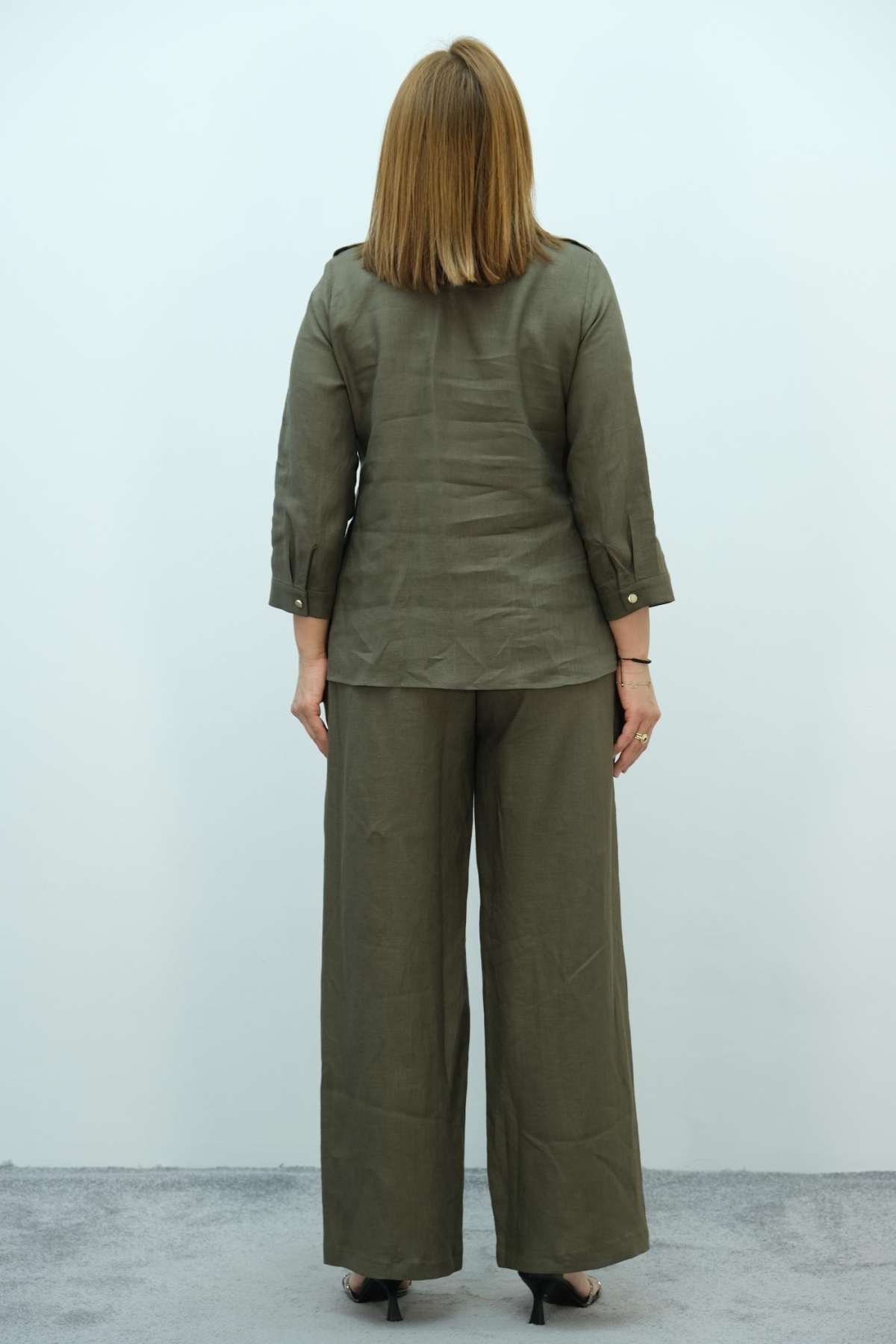 Plus Size Two-Piece Set-Khaki