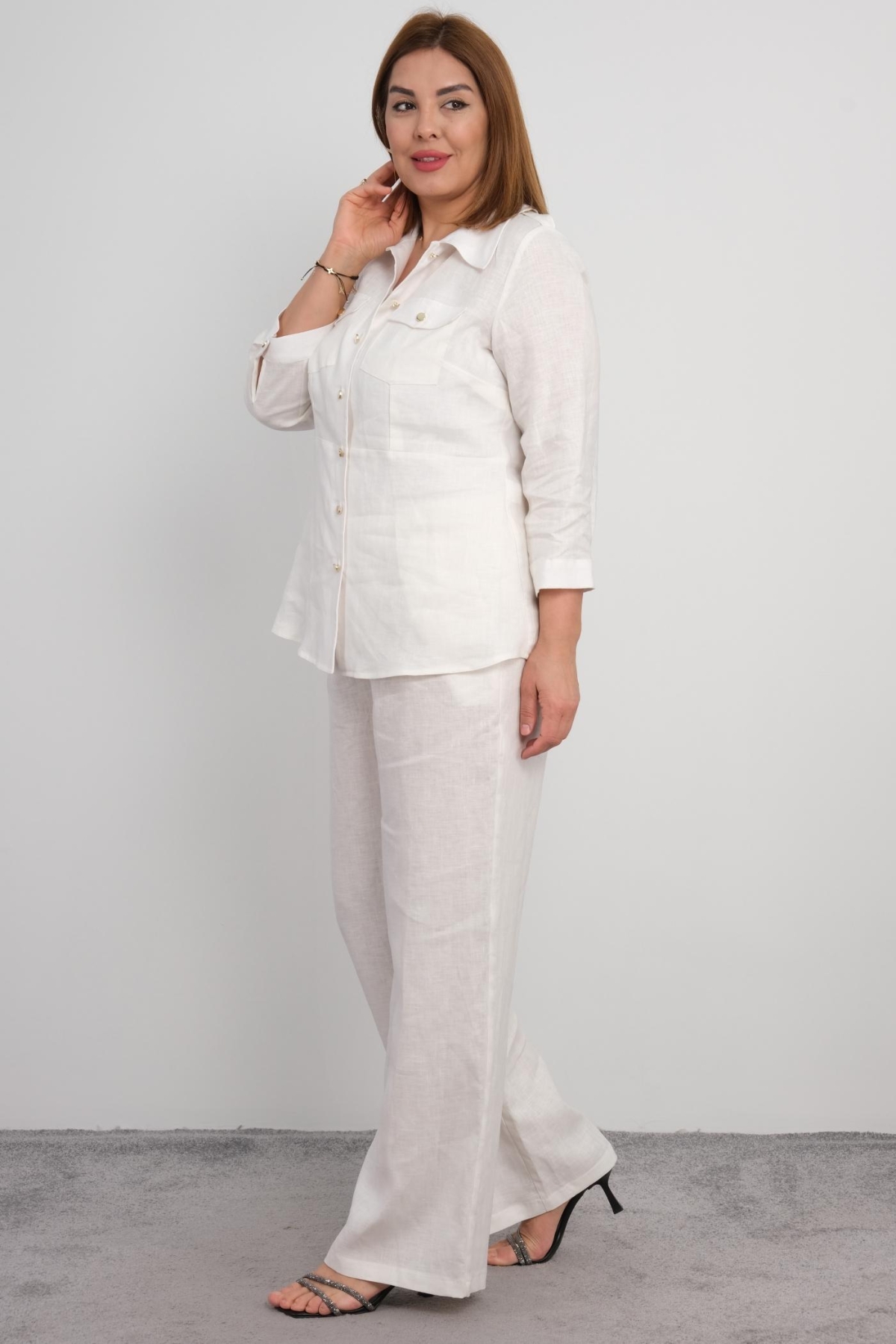 Plus Size Two-Piece Set-White