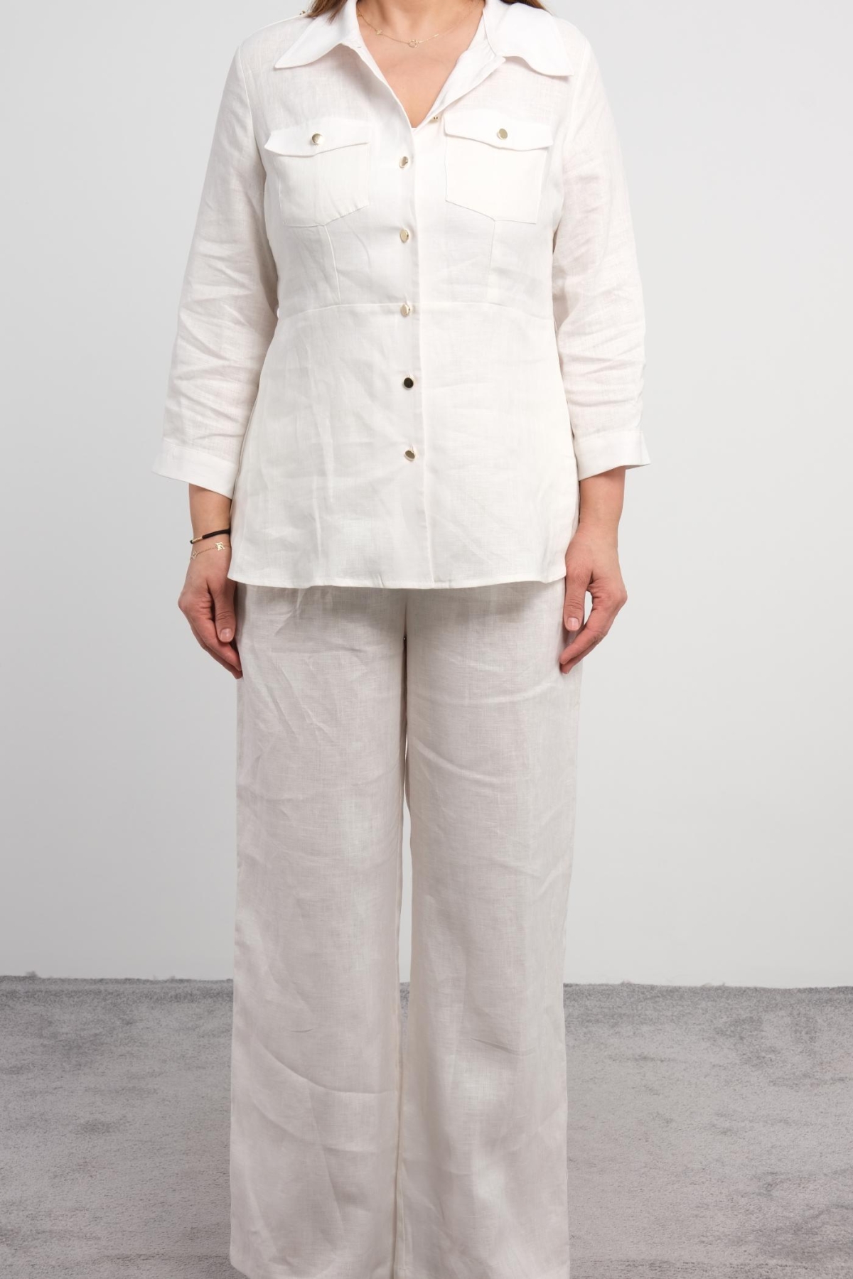 Plus Size Two-Piece Set-White