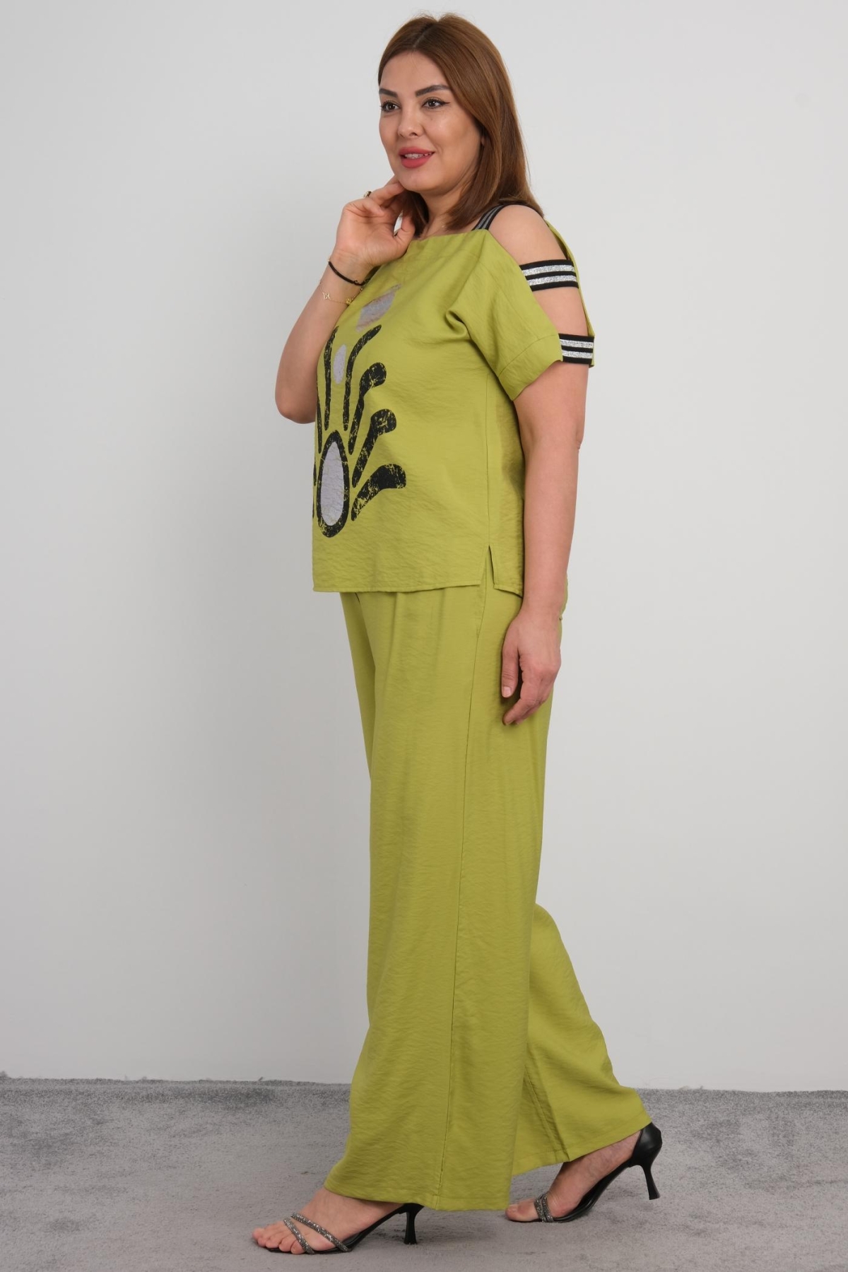 Plus Size Two-Piece Set-Green