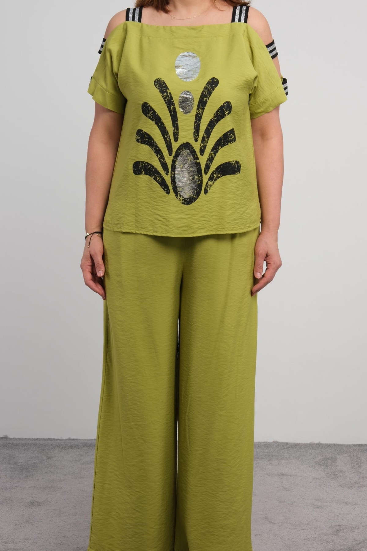 Plus Size Two-Piece Set-Green