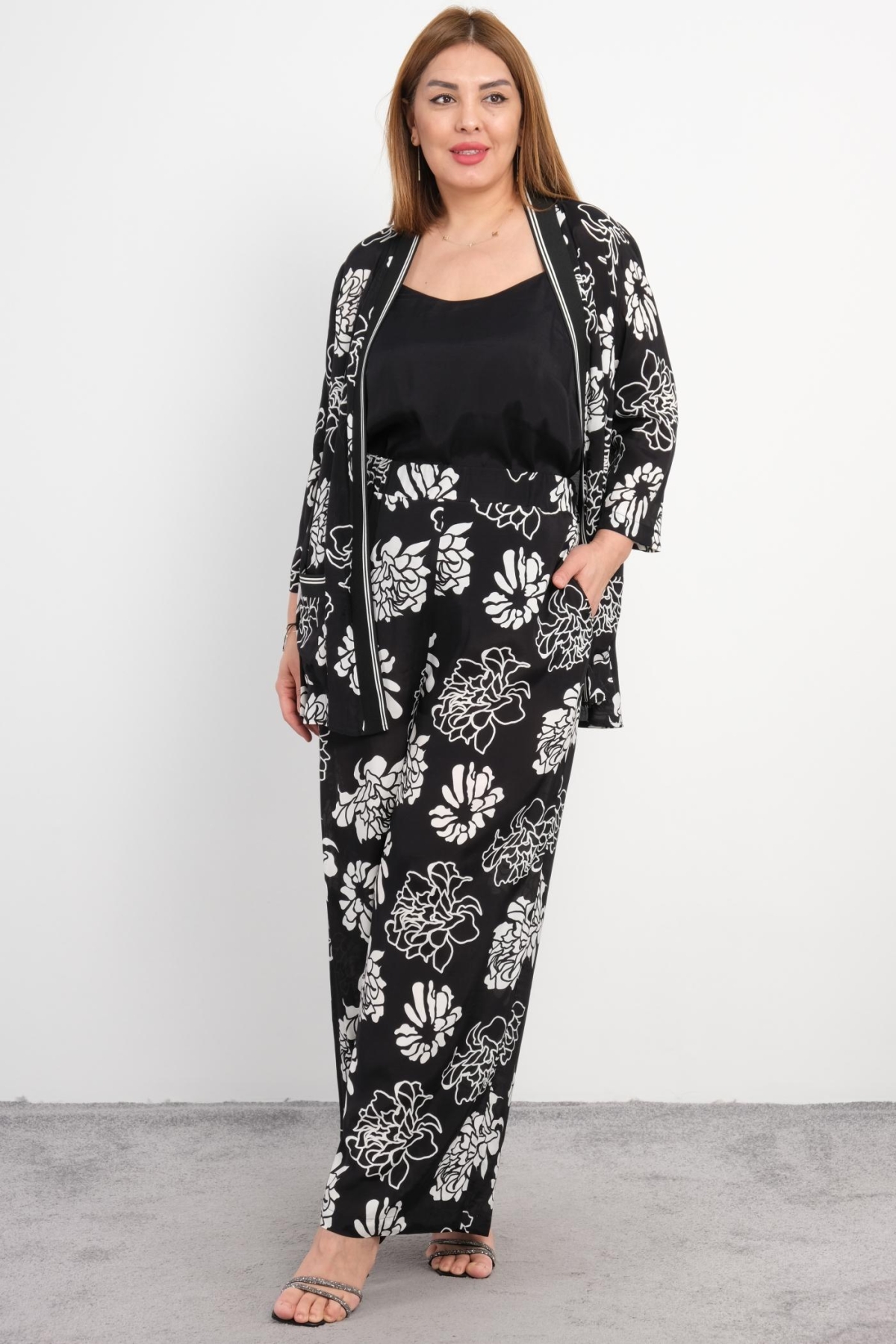 Plus Size Three-Piece Set-Black