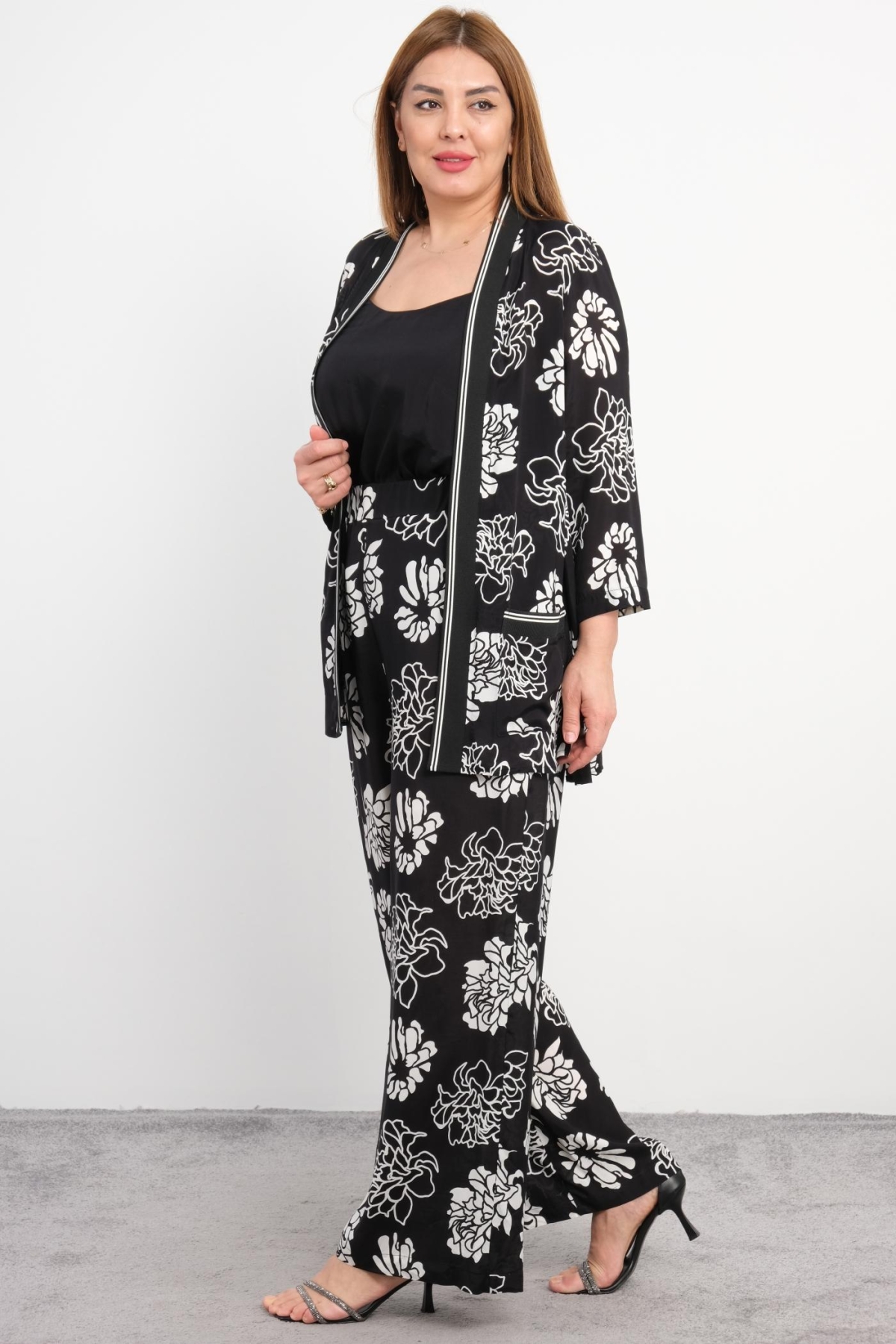 Plus Size Three-Piece Set-Black