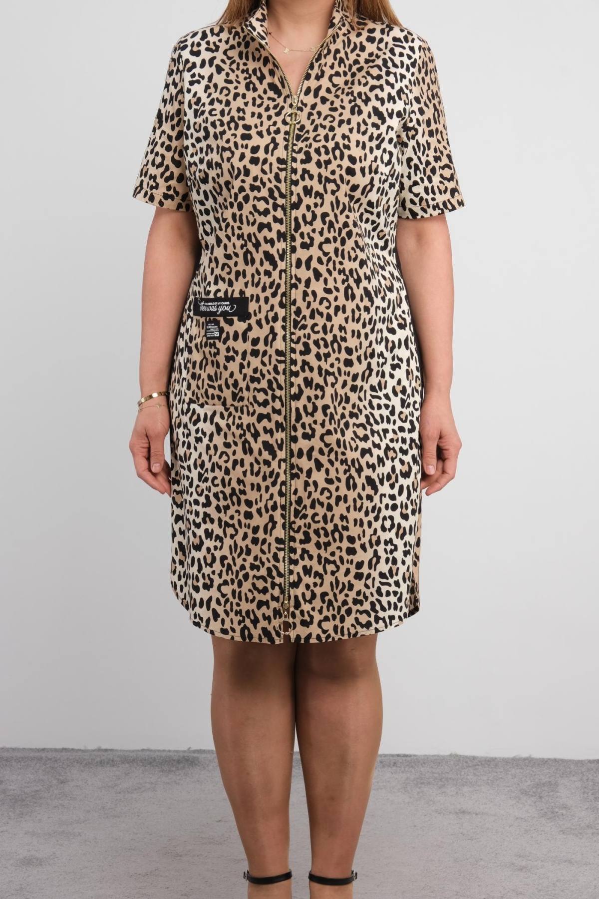Plus Size Dress-Brown
