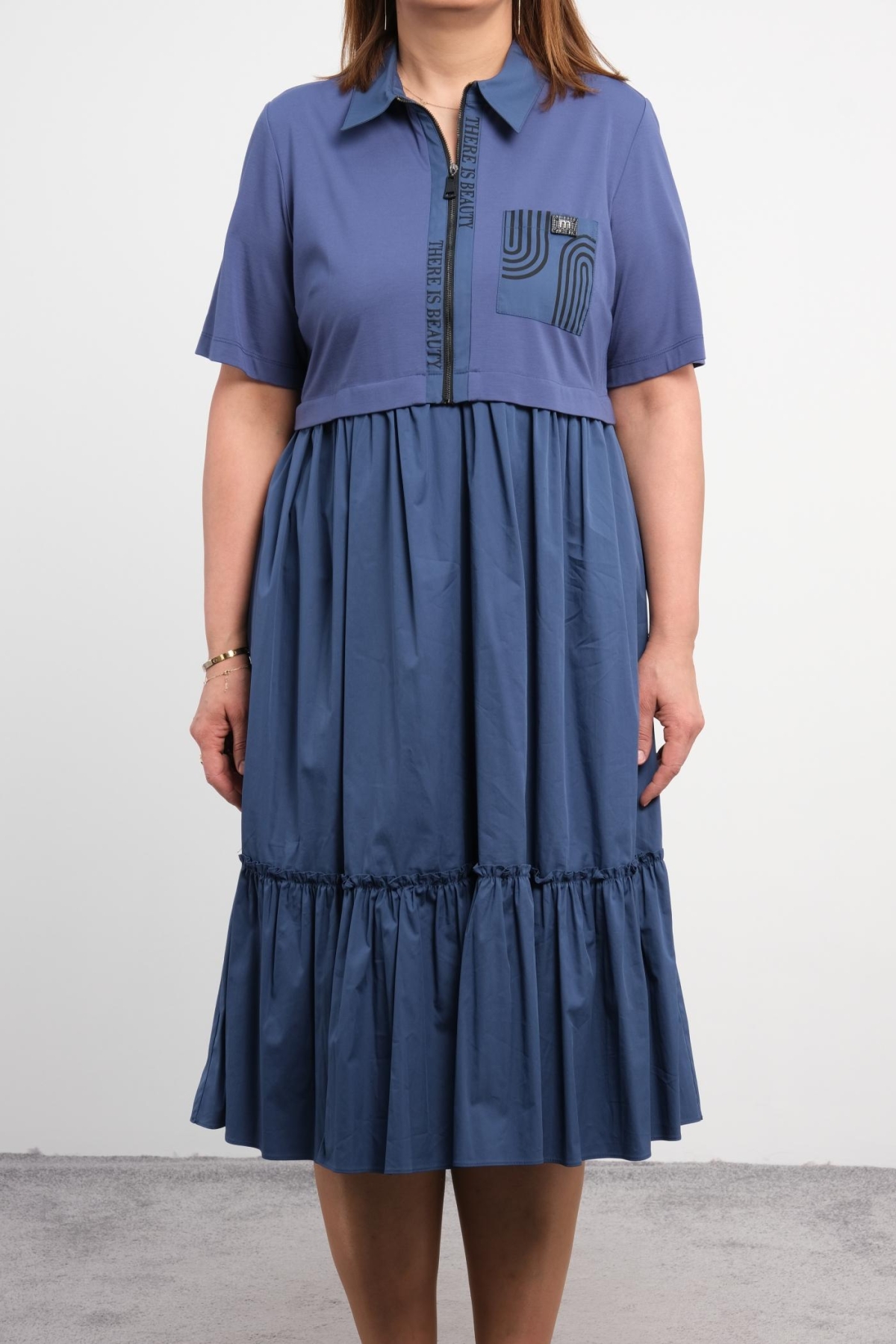Plus Size Dress-Indigo