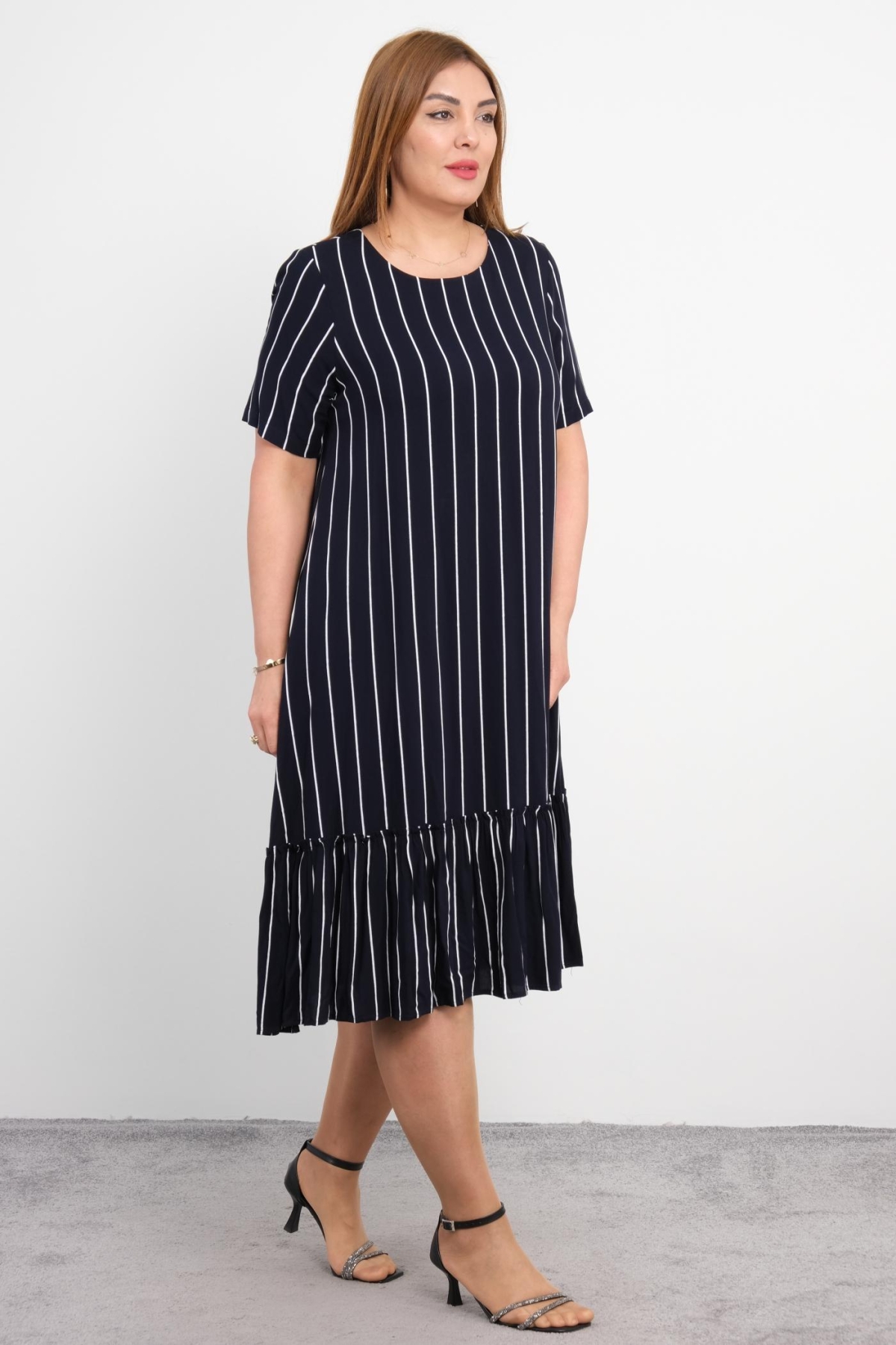 Plus Size Dress-Dark Blue