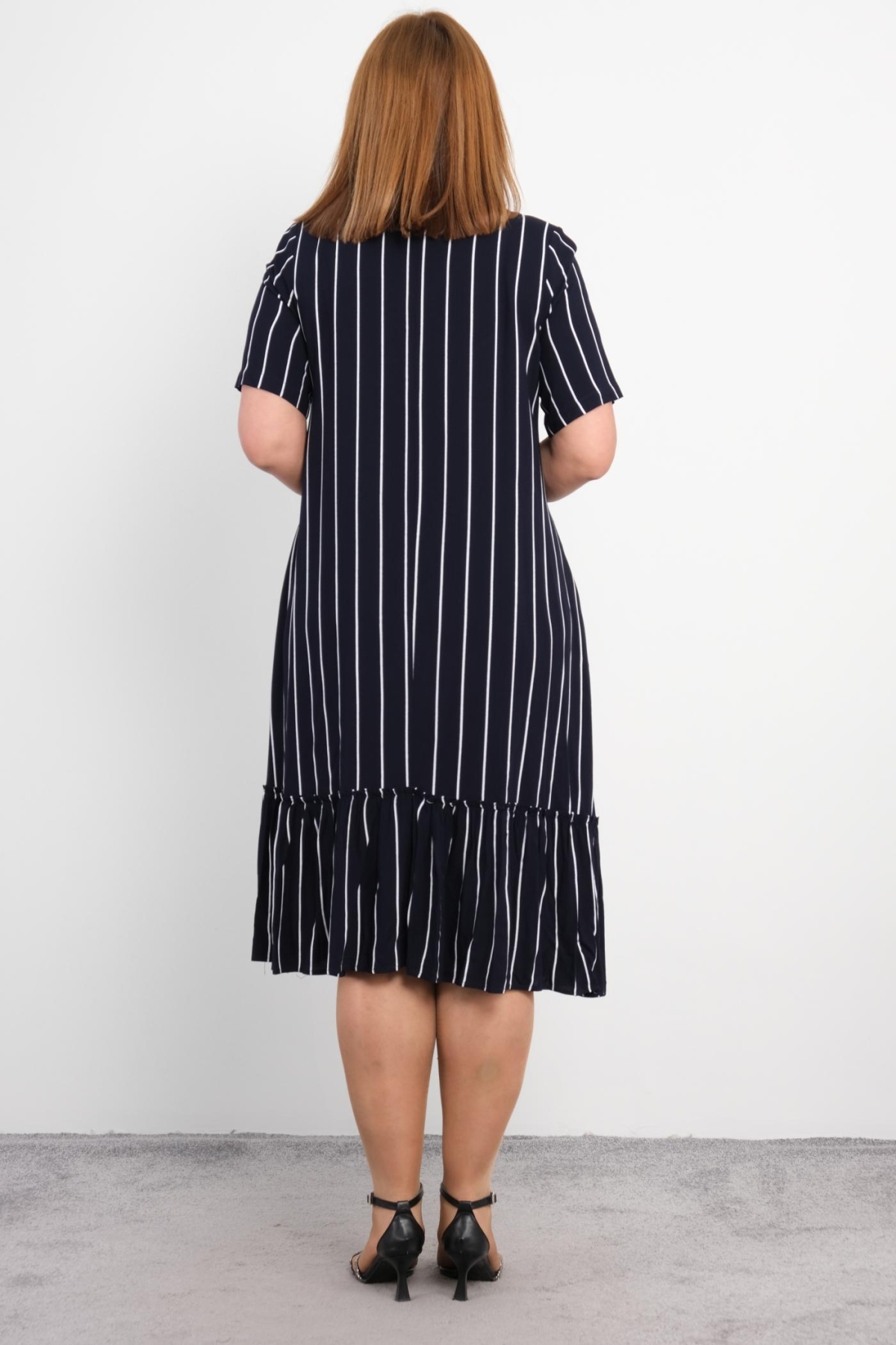Plus Size Dress-Dark Blue