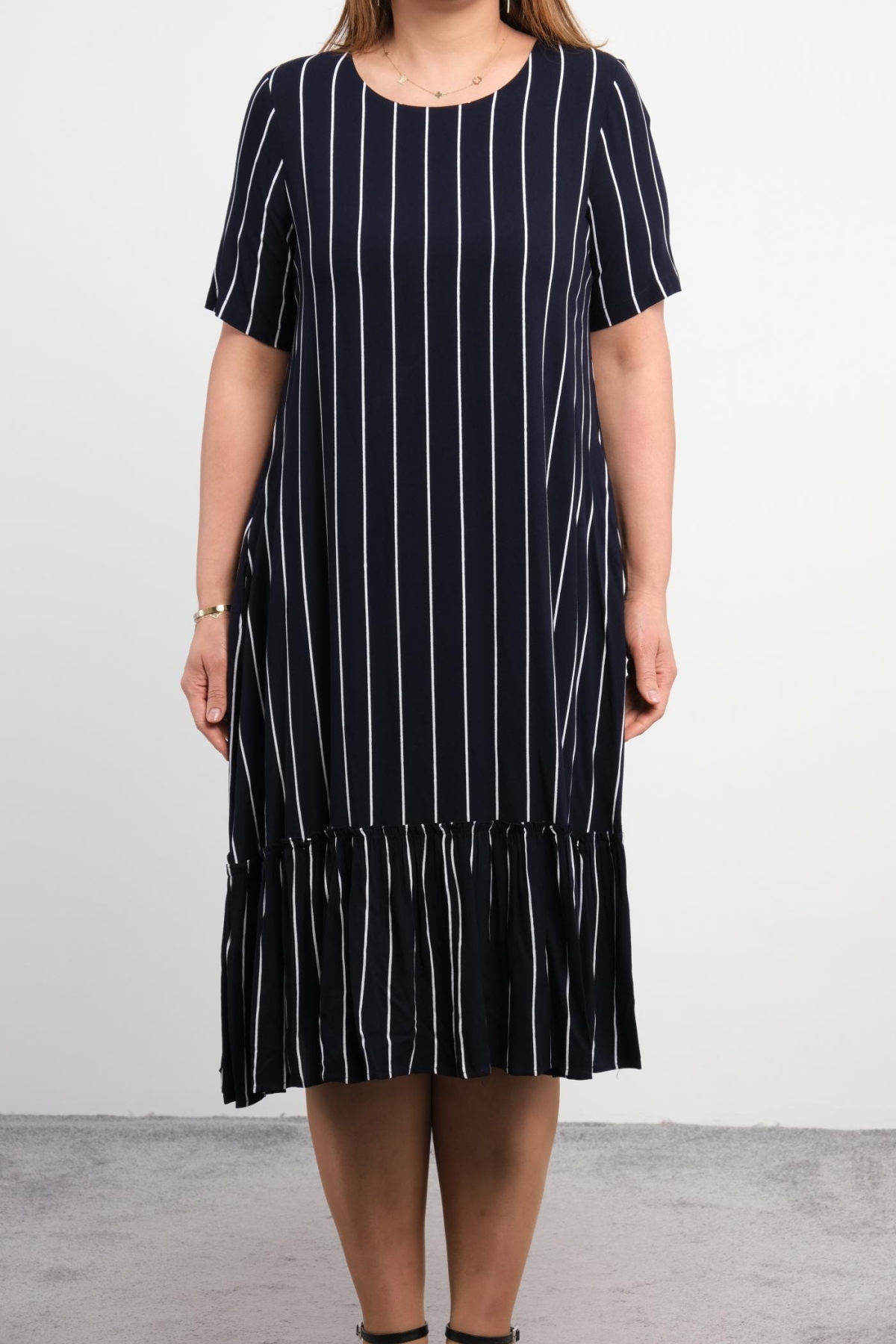 Plus Size Dress-Dark Blue