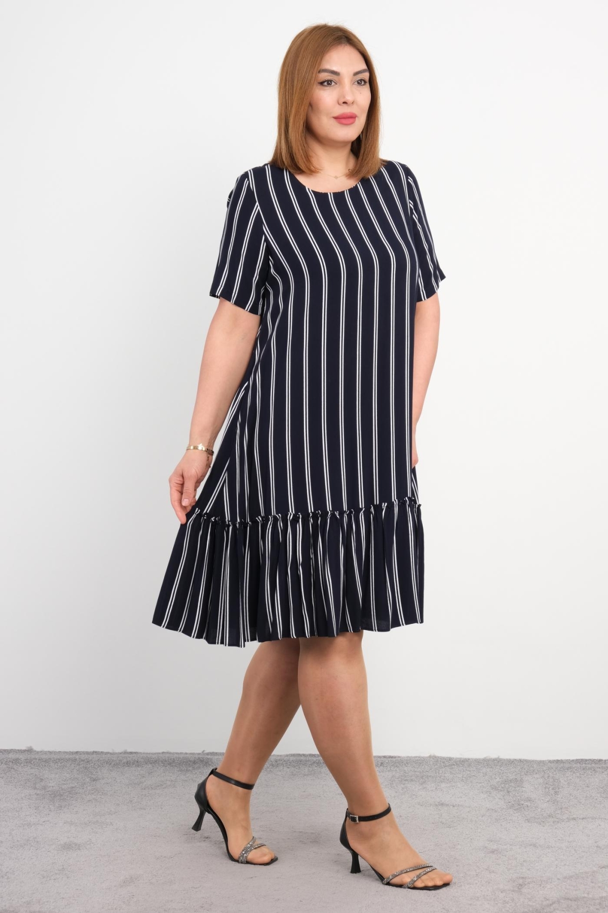 Super Plus Size Casual Dress-Dark Blue