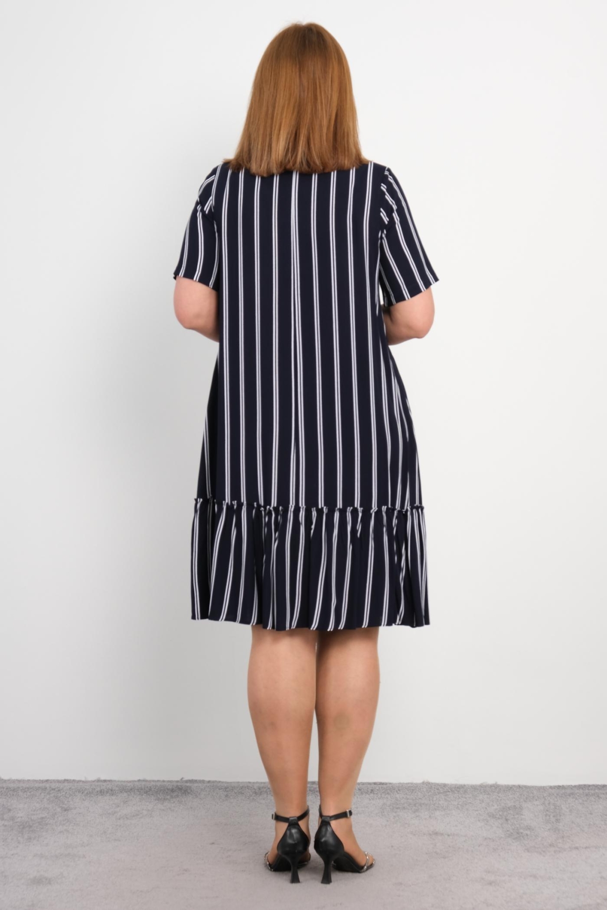 Super Plus Size Casual Dress-Dark Blue