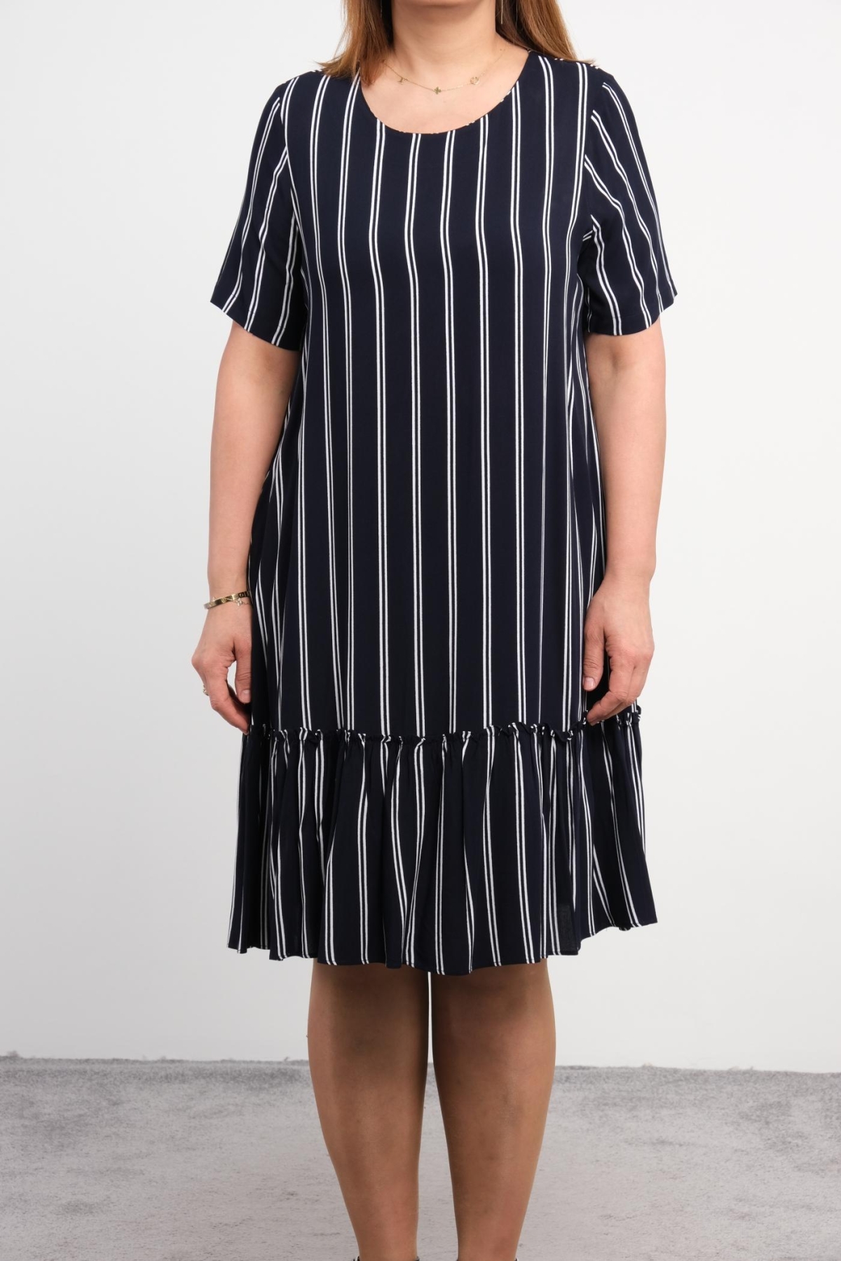 Super Plus Size Casual Dress-Dark Blue