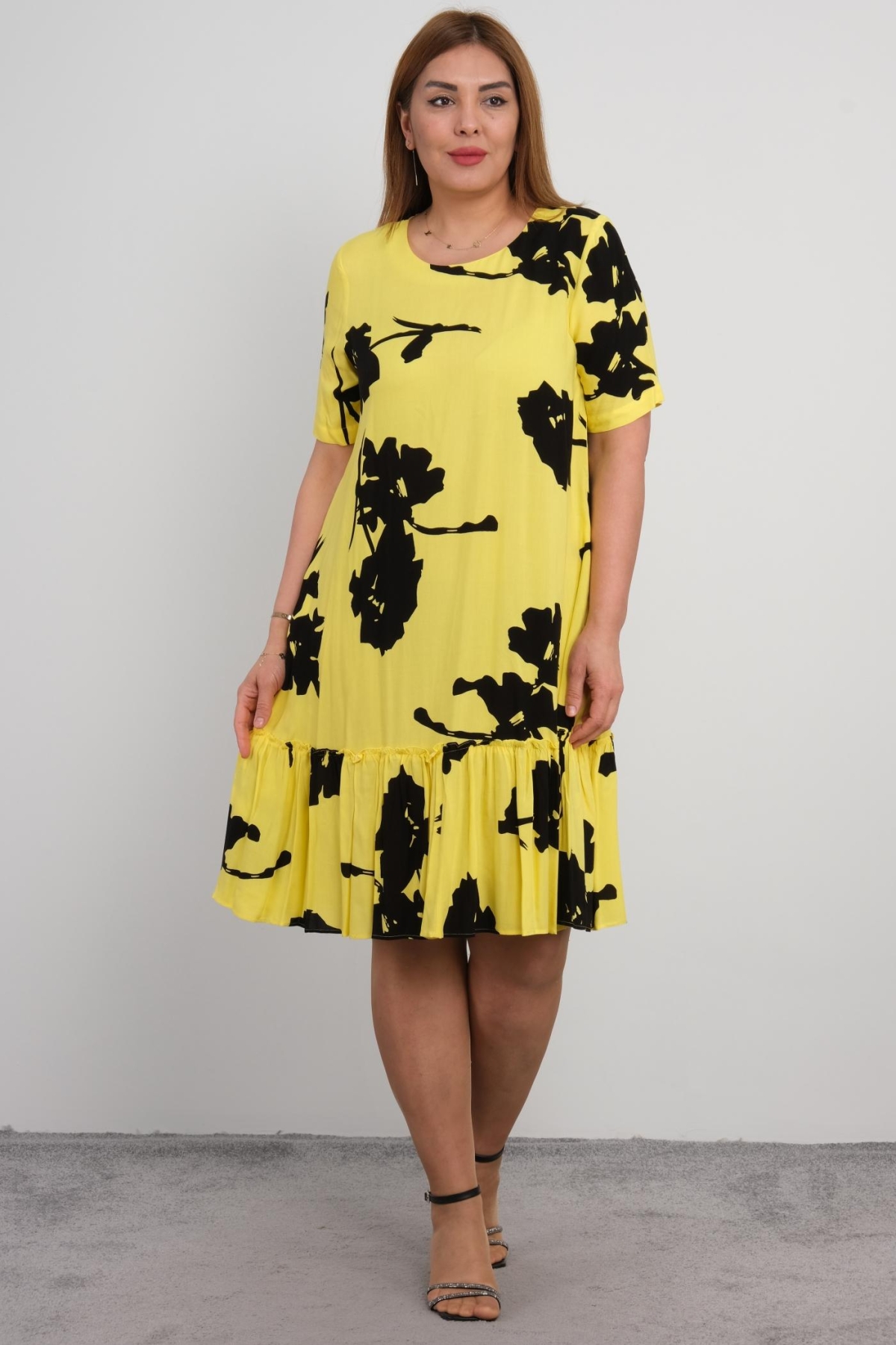 Super Plus Size Casual Dress-Yellow