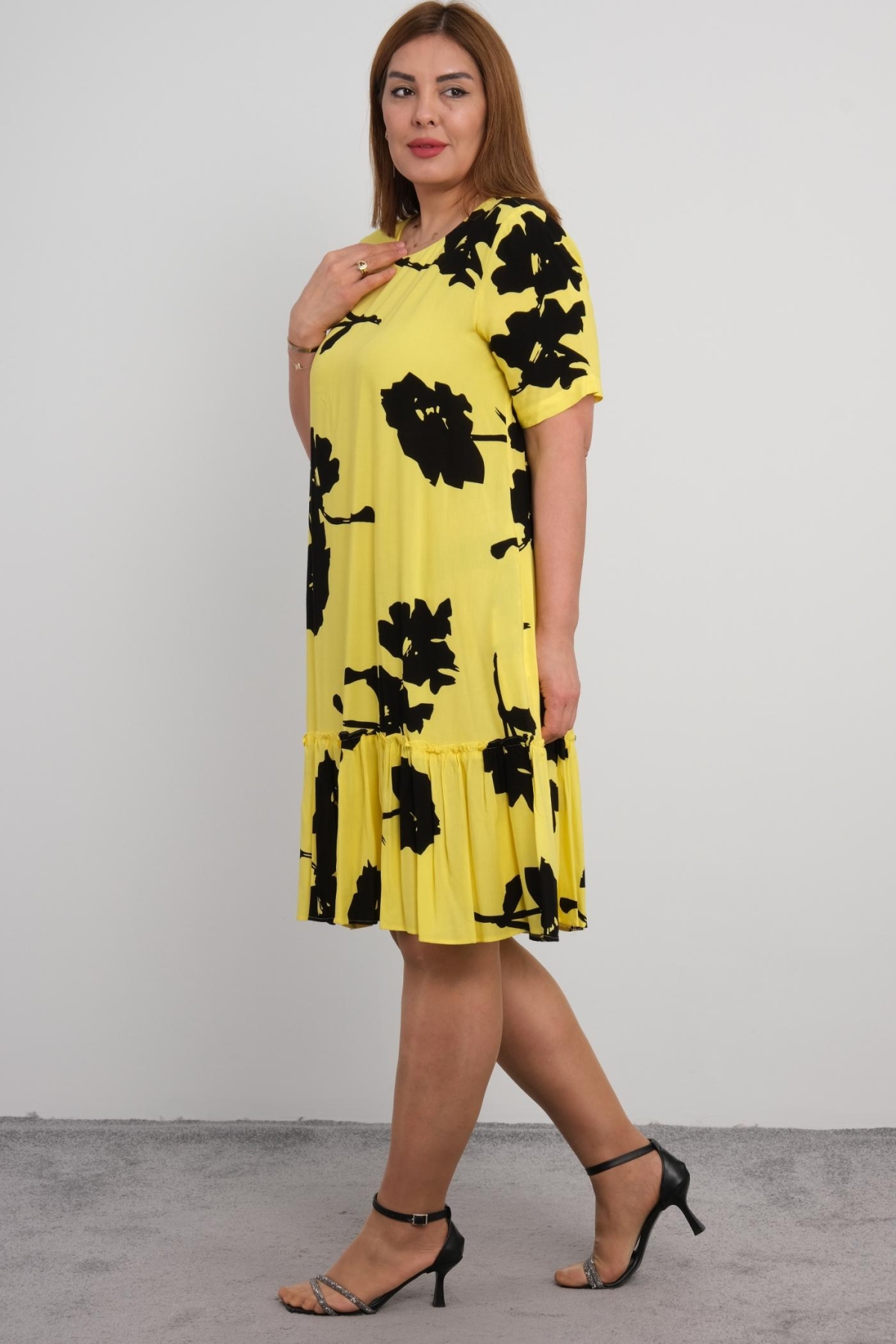 Super Plus Size Casual Dress-Yellow