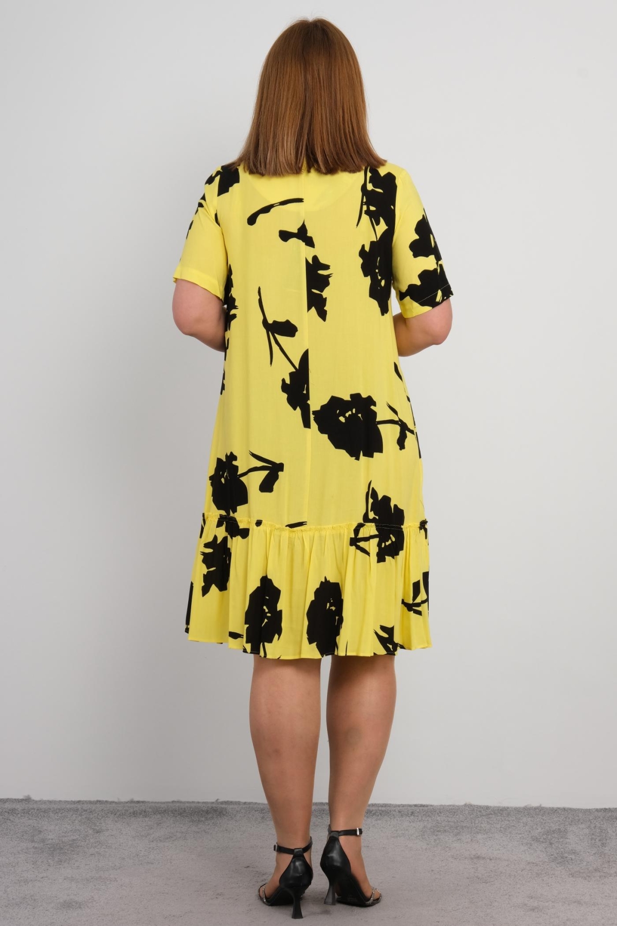 Super Plus Size Casual Dress-Yellow