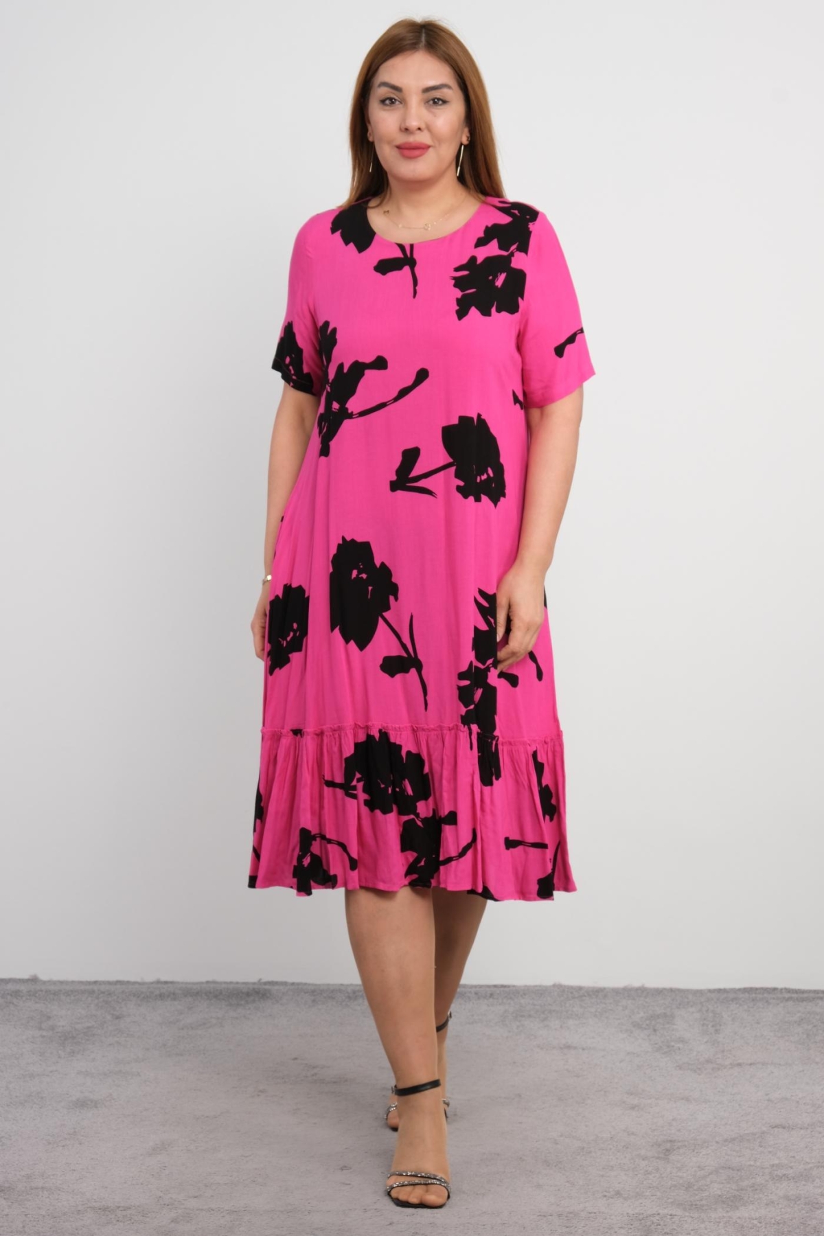 Plus Size Dress-Fuchsia