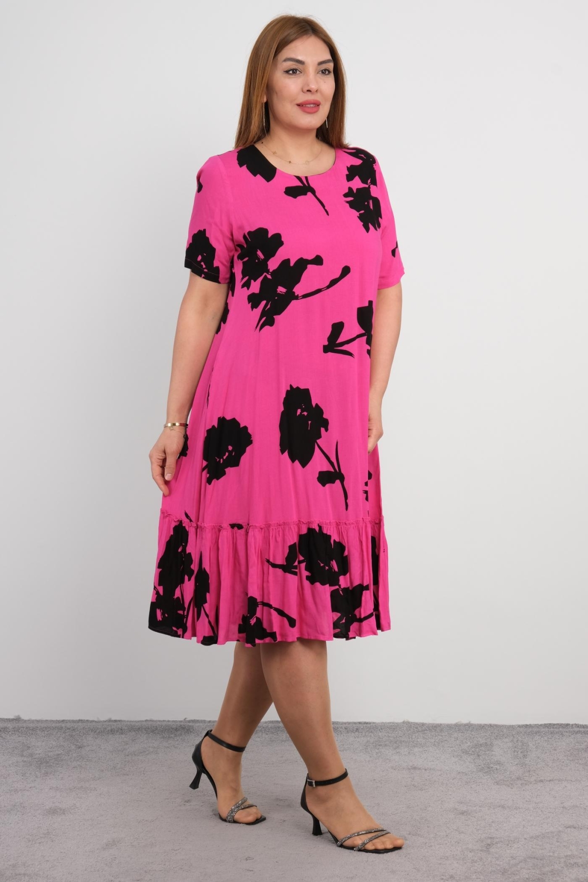 Plus Size Dress-Fuchsia