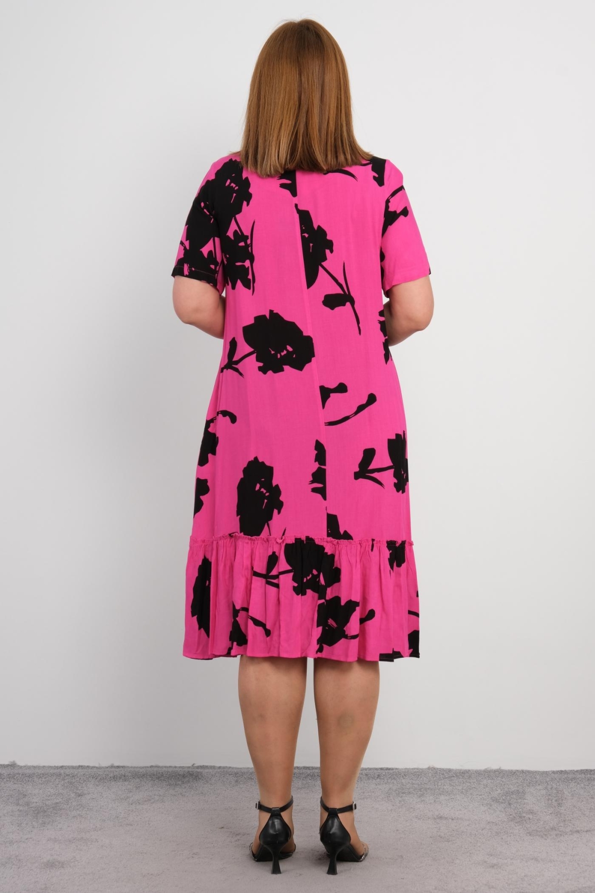 Plus Size Dress-Fuchsia