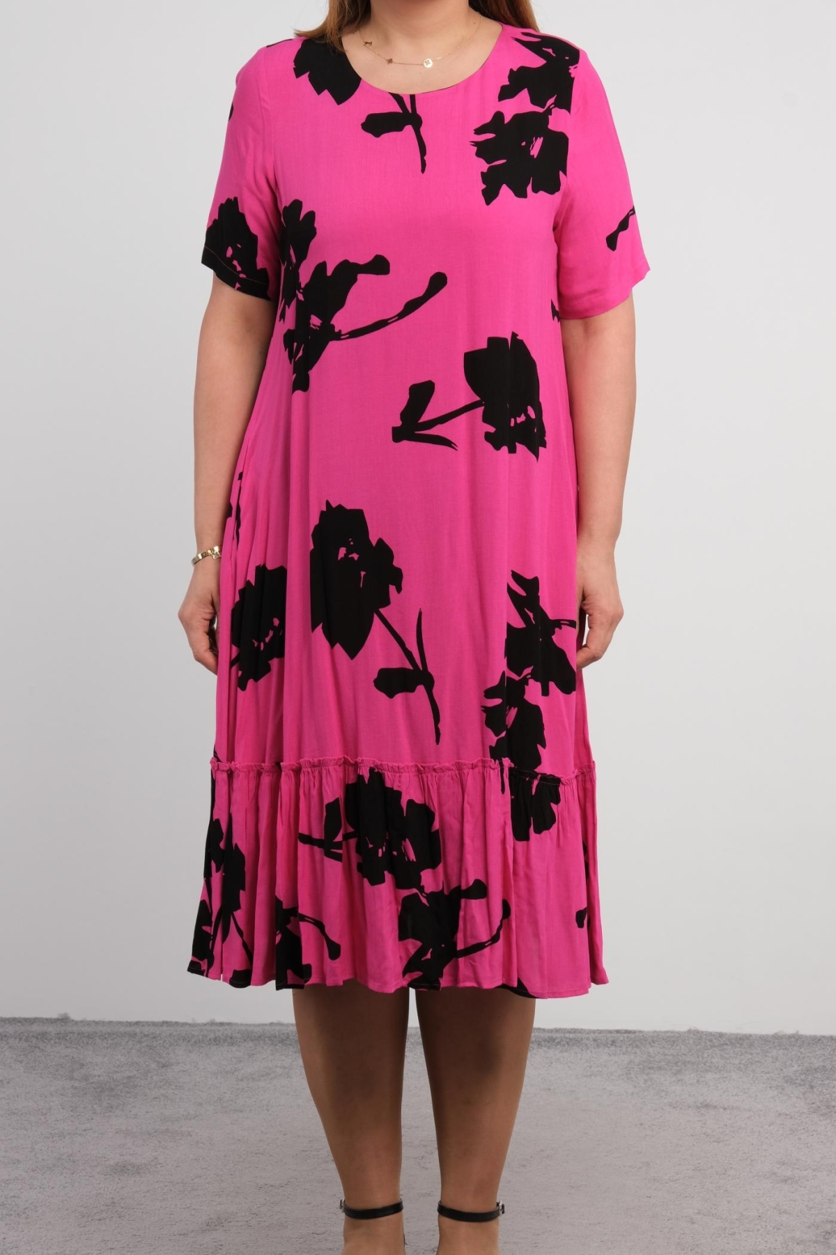 Plus Size Dress-Fuchsia