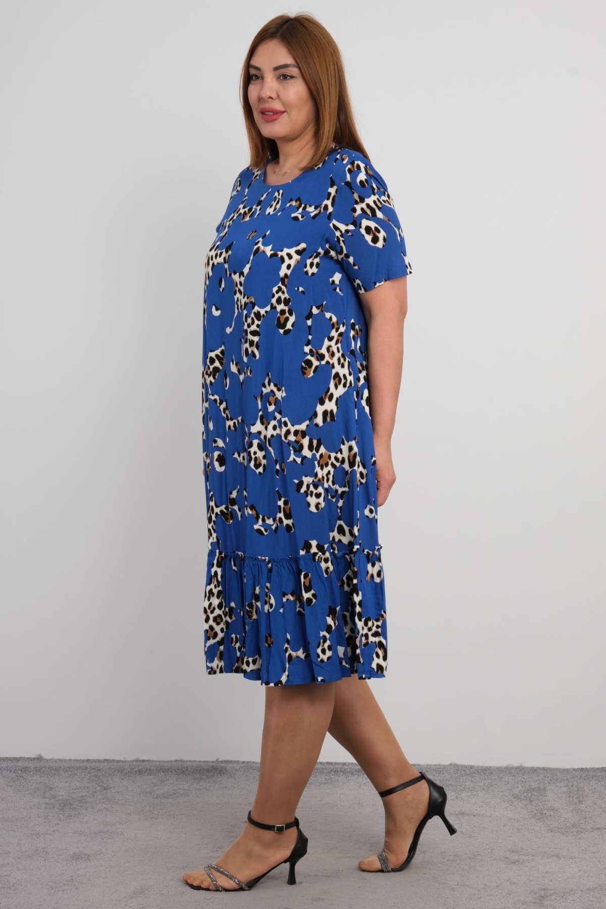 Super Plus Size Casual Dress-Bright Blue