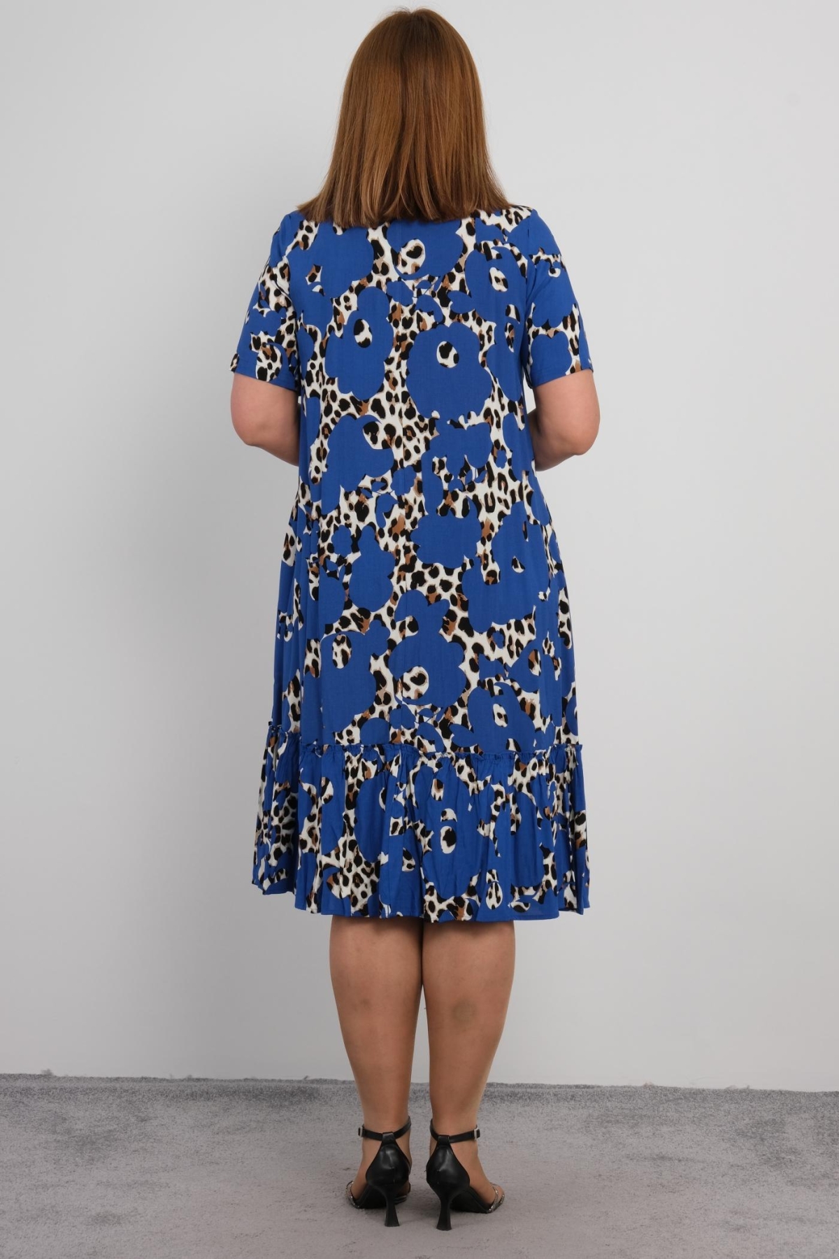 Super Plus Size Casual Dress-Bright Blue