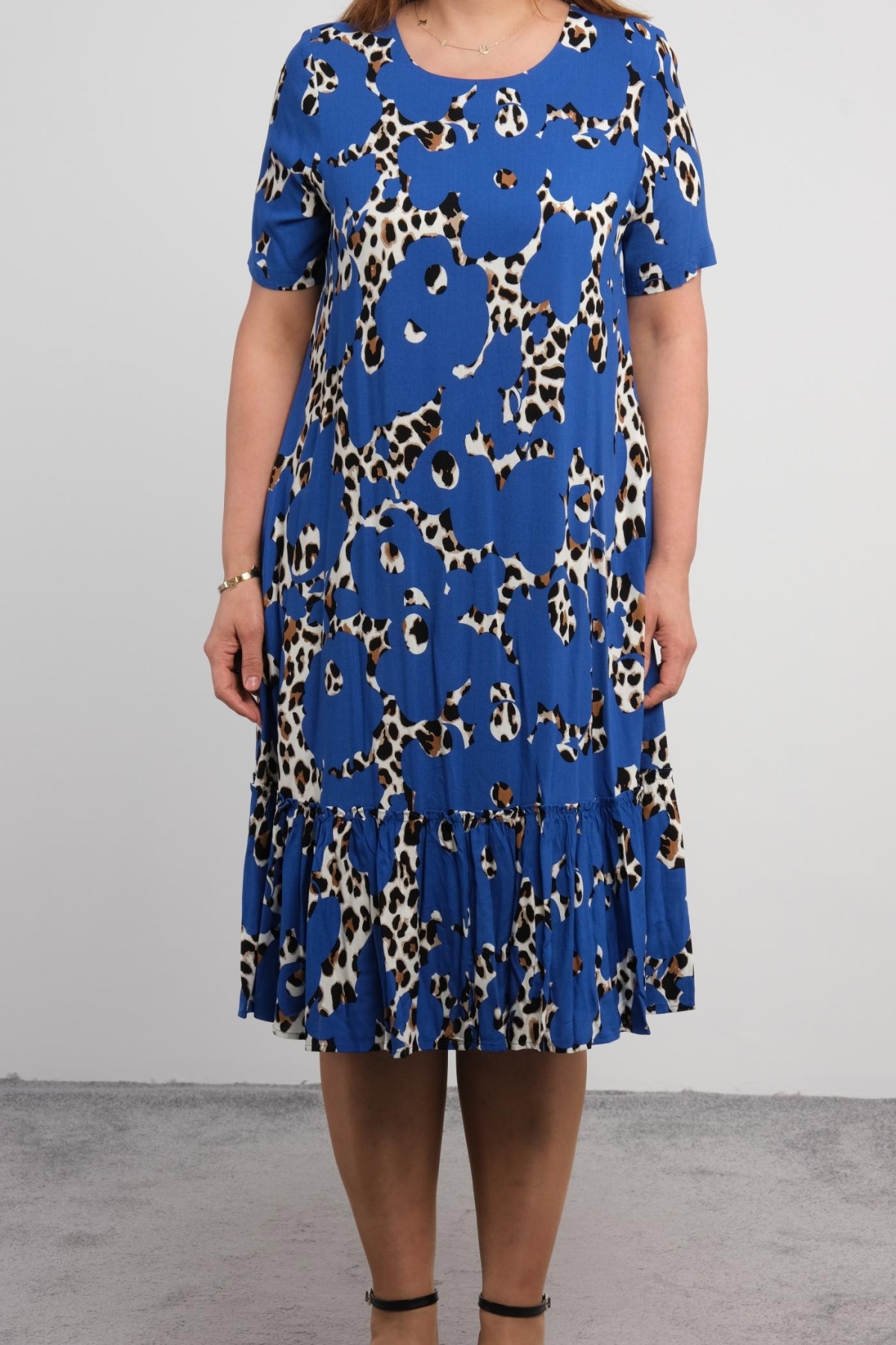 Super Plus Size Casual Dress-Bright Blue