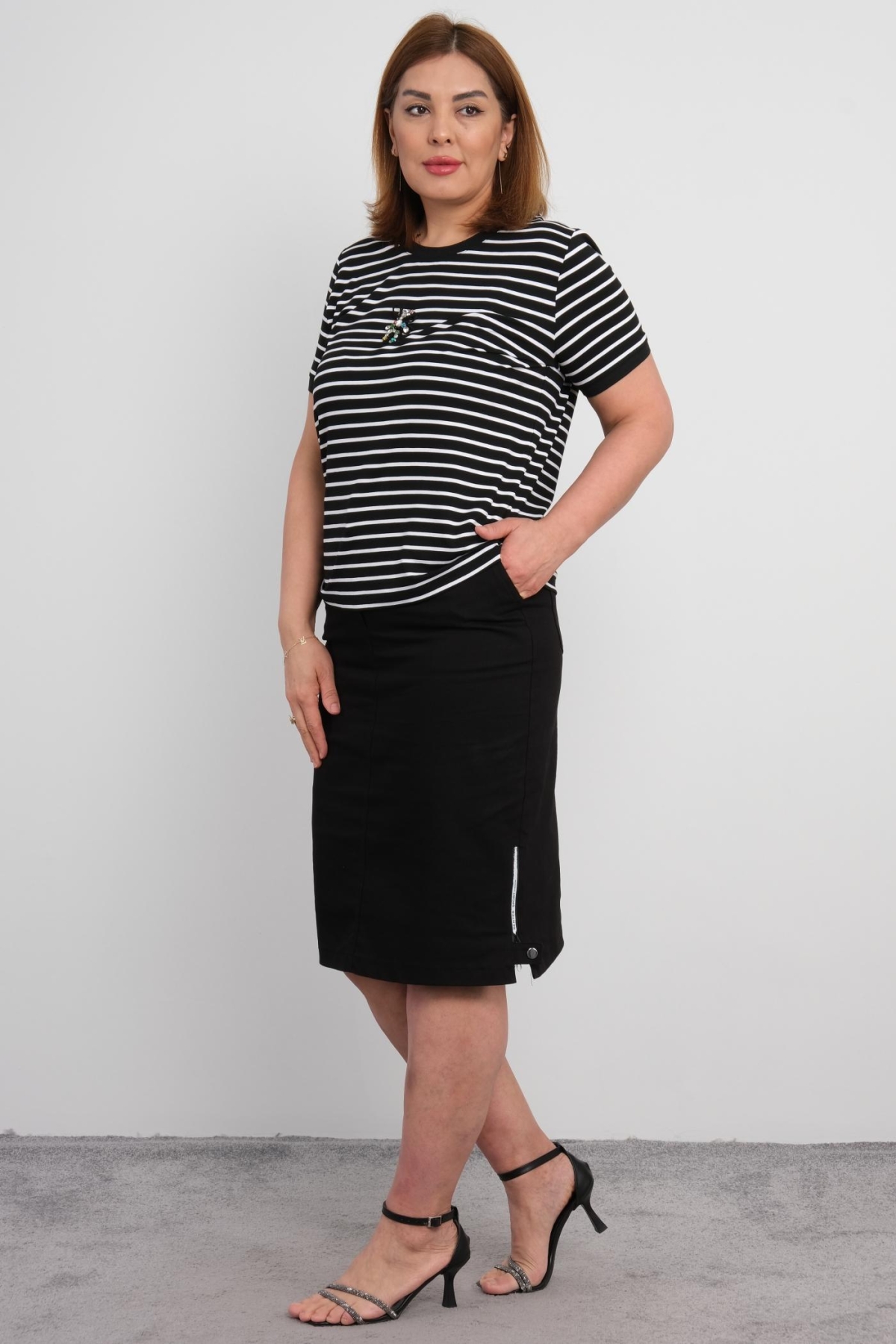 Plus Size Two-Piece Set-Black