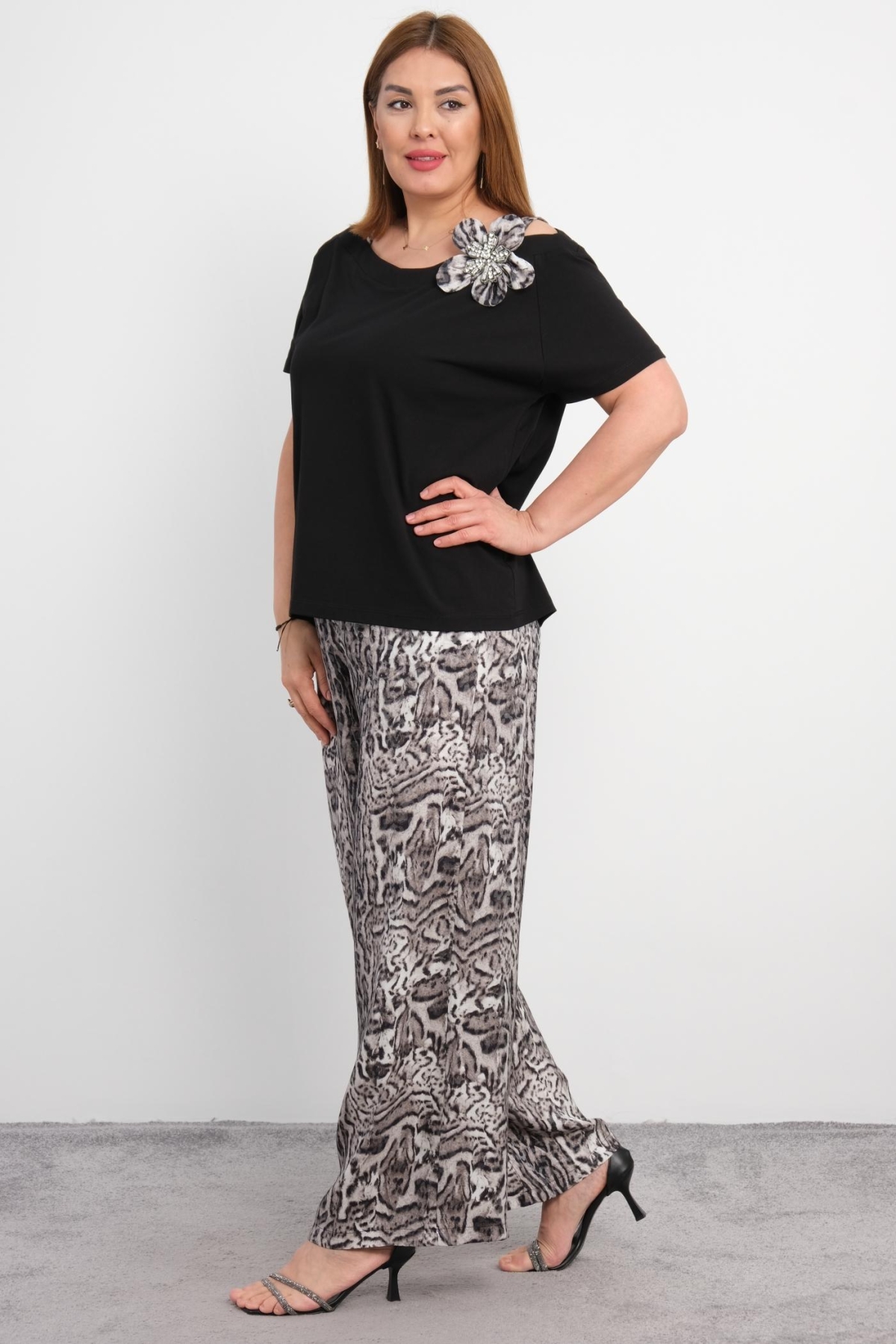 Plus Size Two-Piece Set-Black