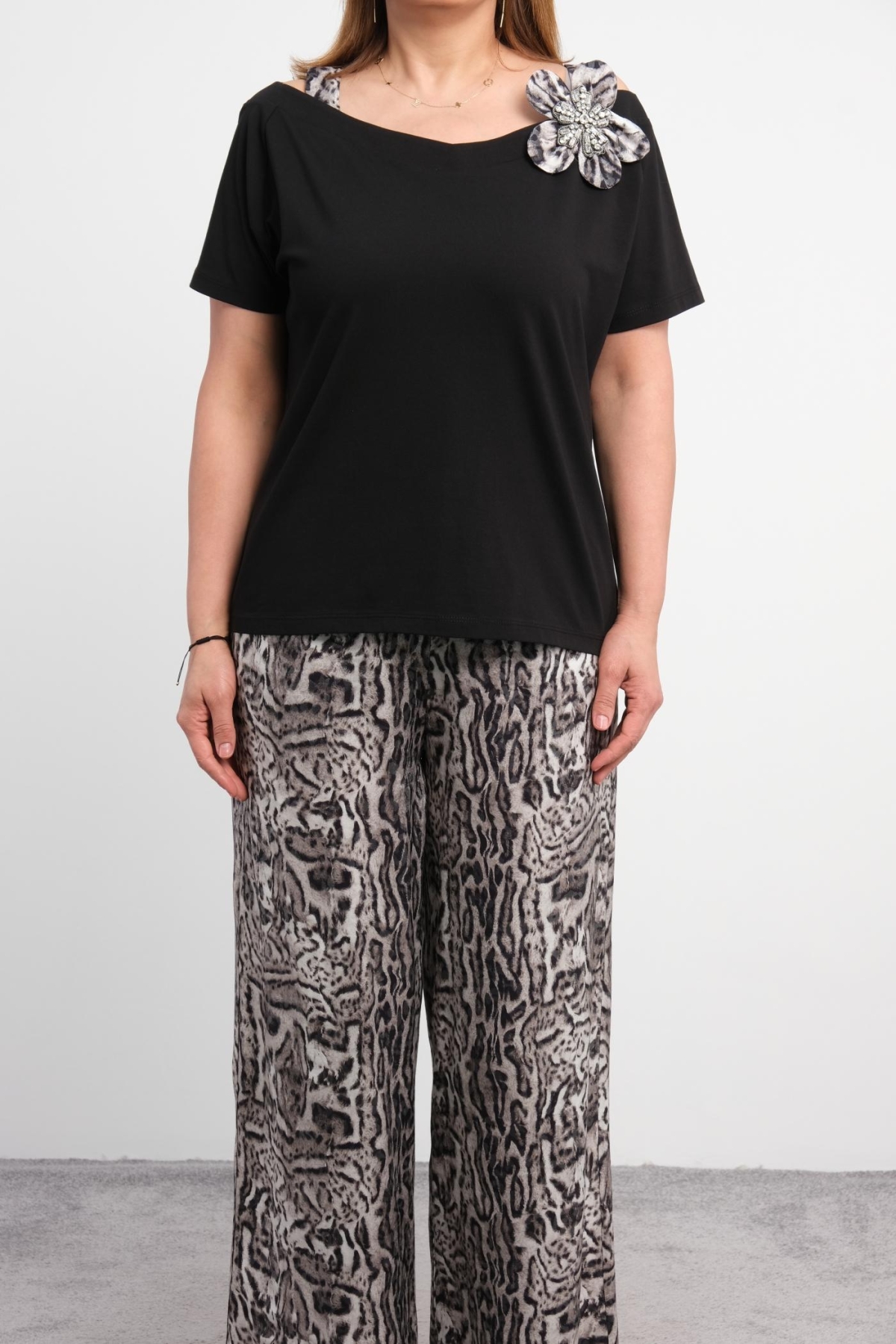 Plus Size Two-Piece Set-Black