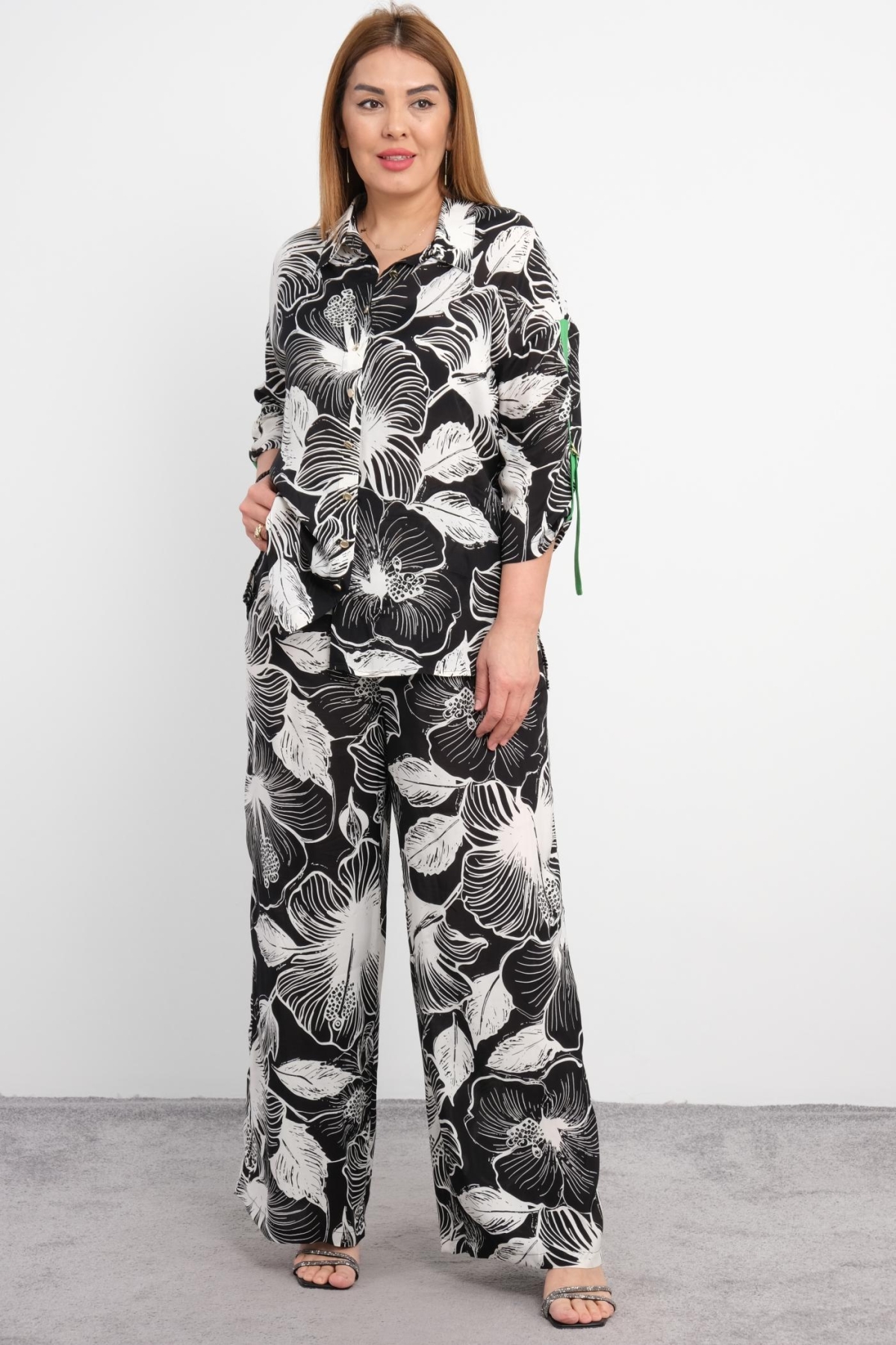 Plus Size Two-Piece Set-Black