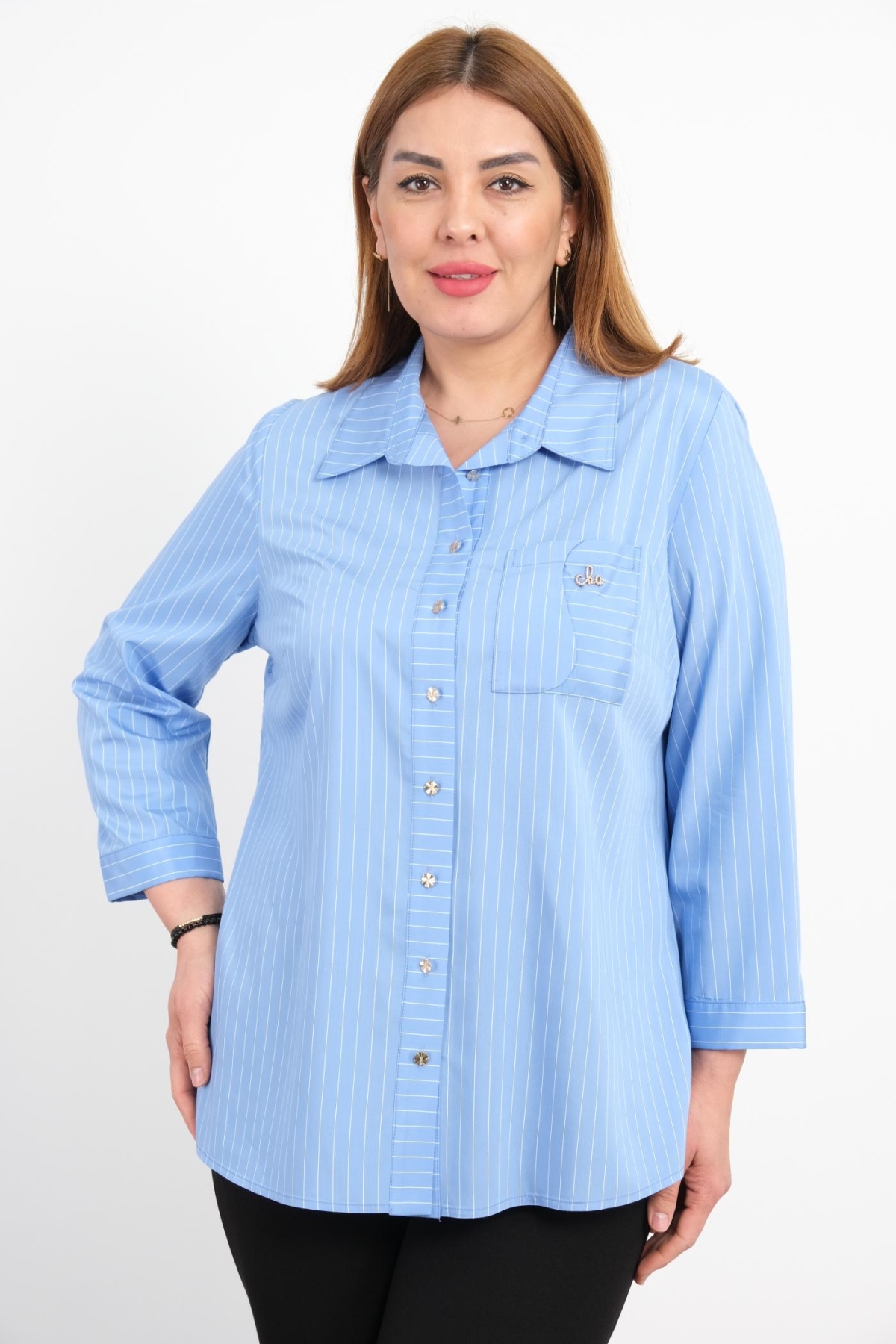 Plus Size Shirt-Blue