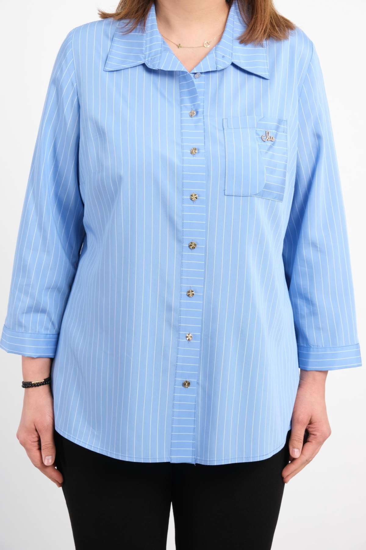Plus Size Shirt-Blue