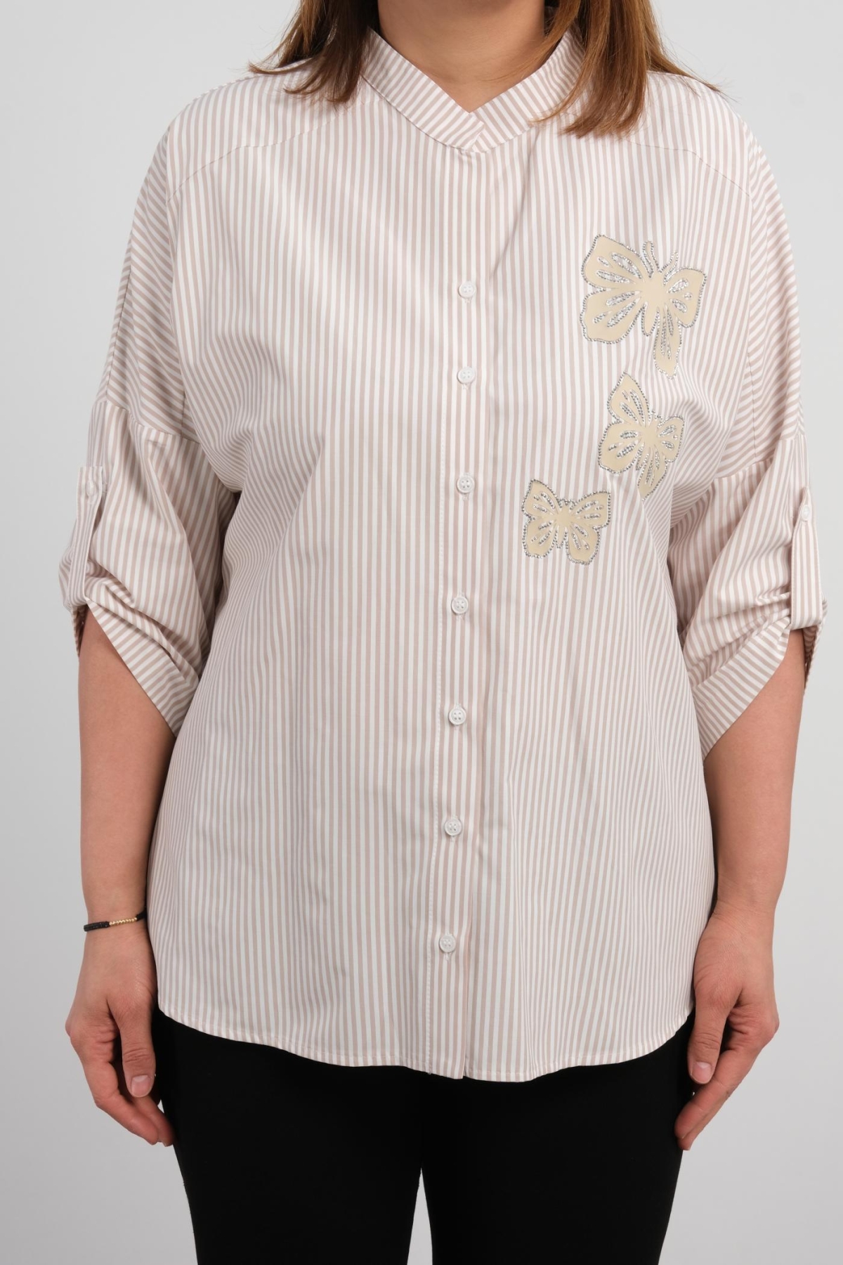 Plus Size Shirt-Beige
