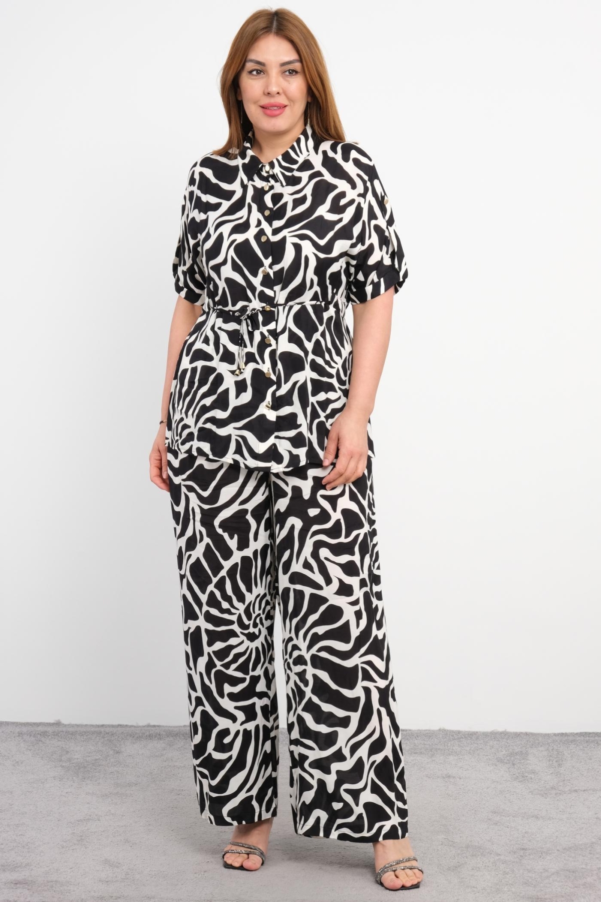 Plus Size Two-Piece Set-Black