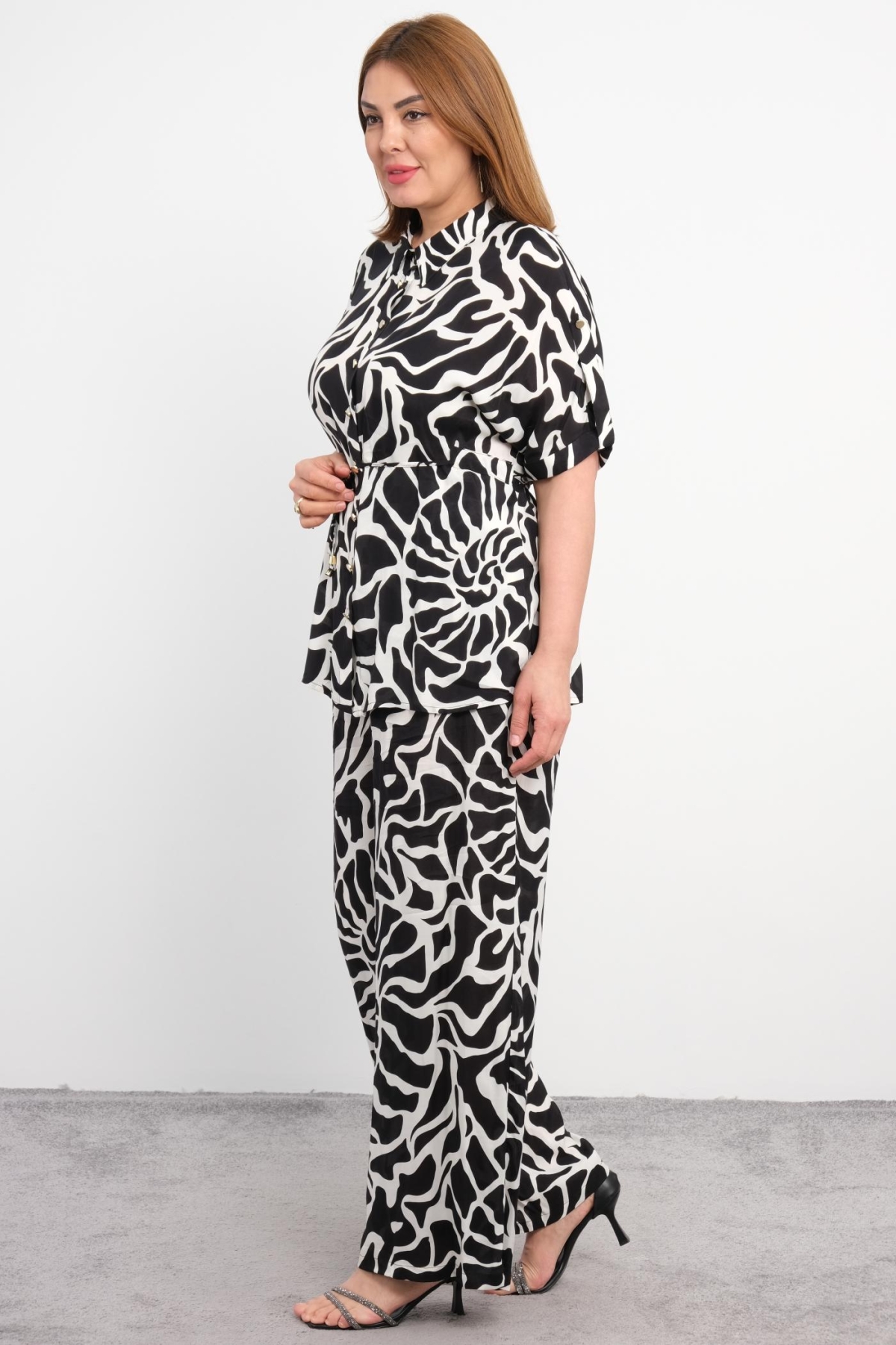 Plus Size Two-Piece Set-Black