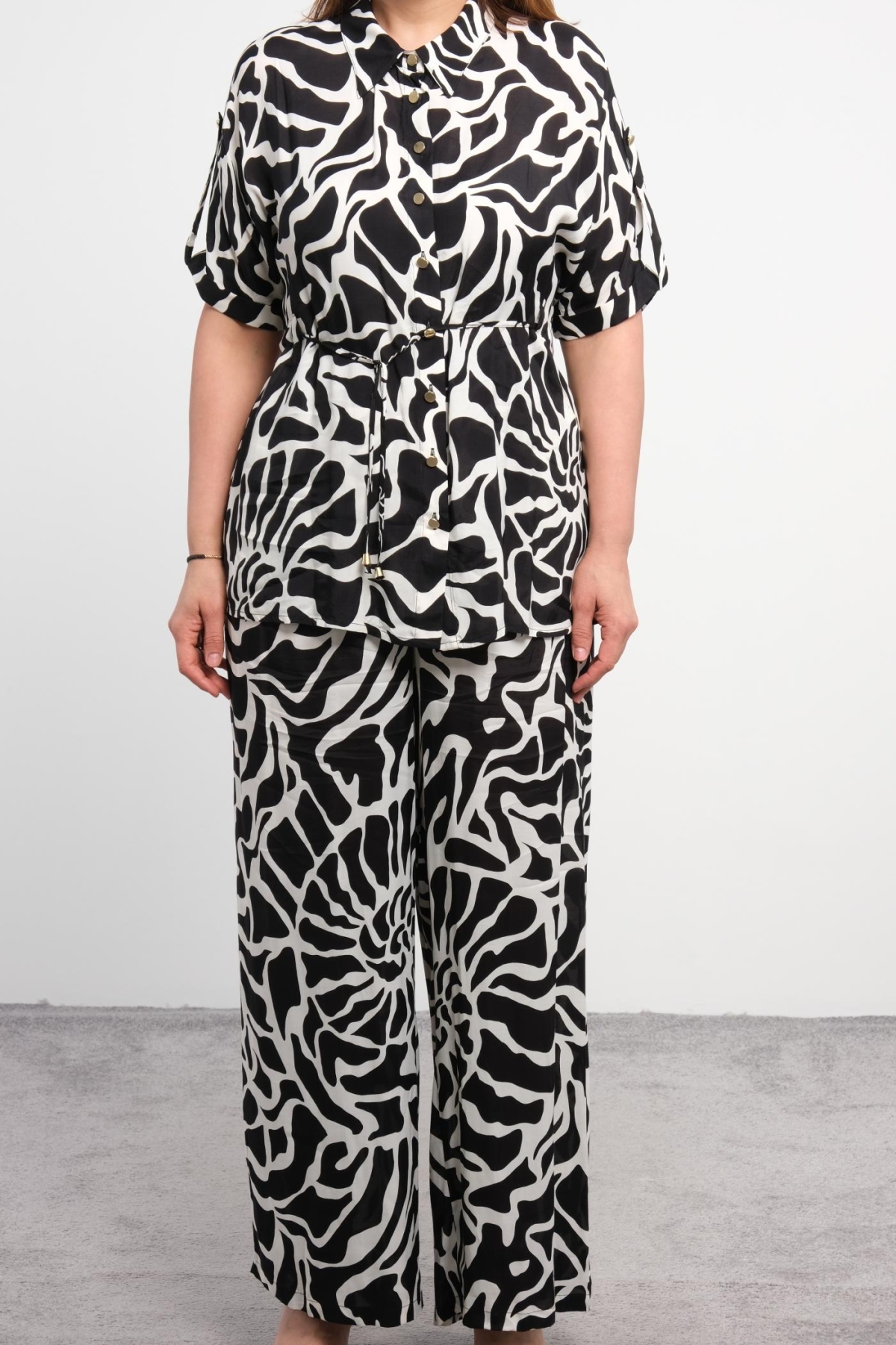 Plus Size Two-Piece Set-Black