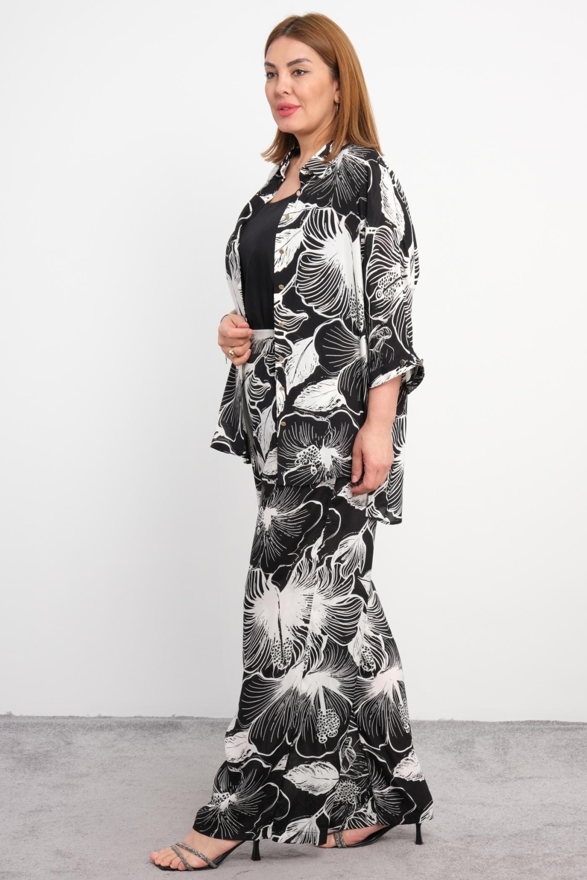 Plus Size Three-Piece Set-Black