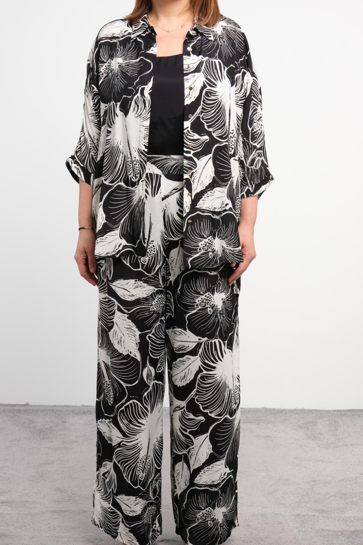 Plus Size Three-Piece Set-Black