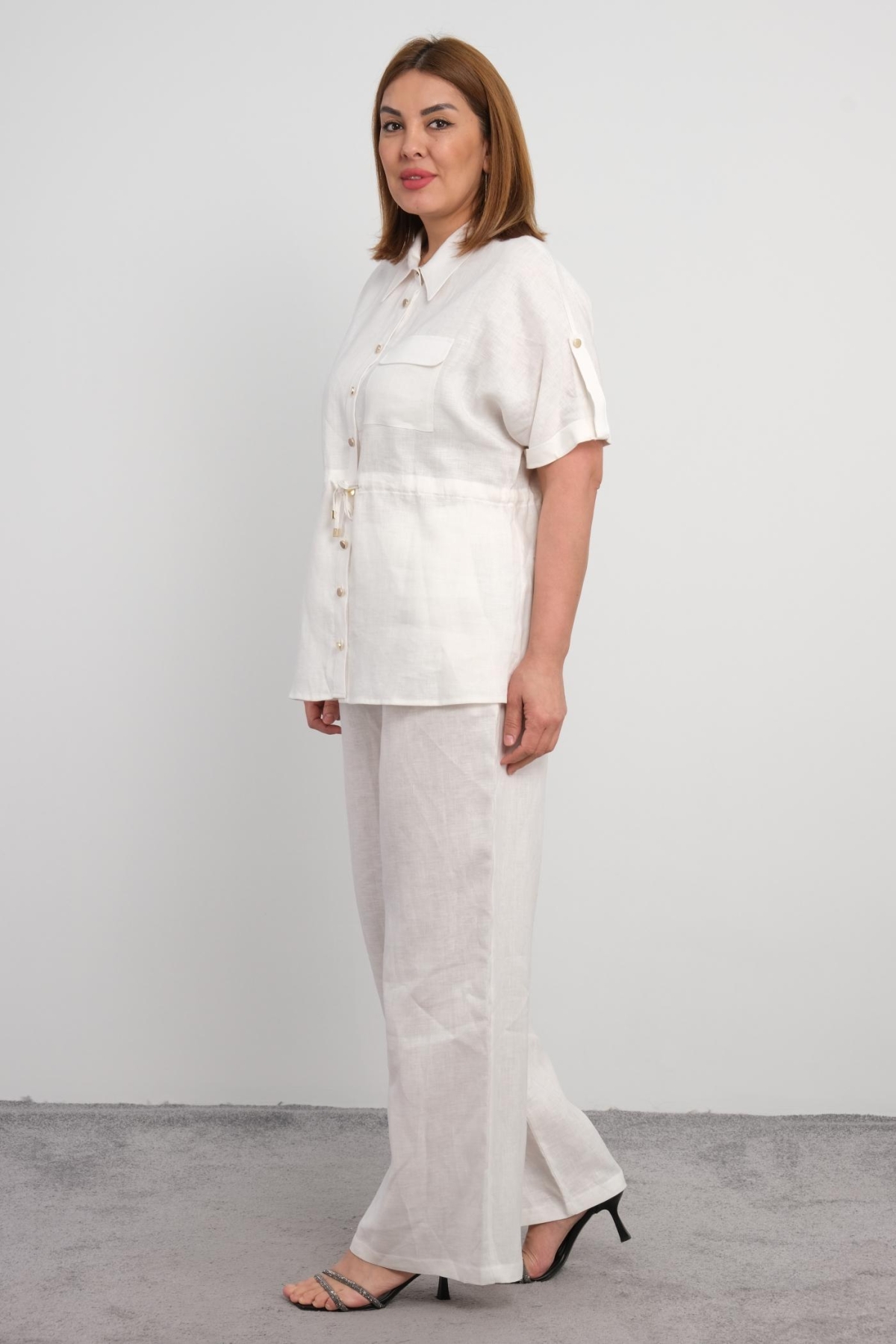 Plus Size Two-Piece Set-White
