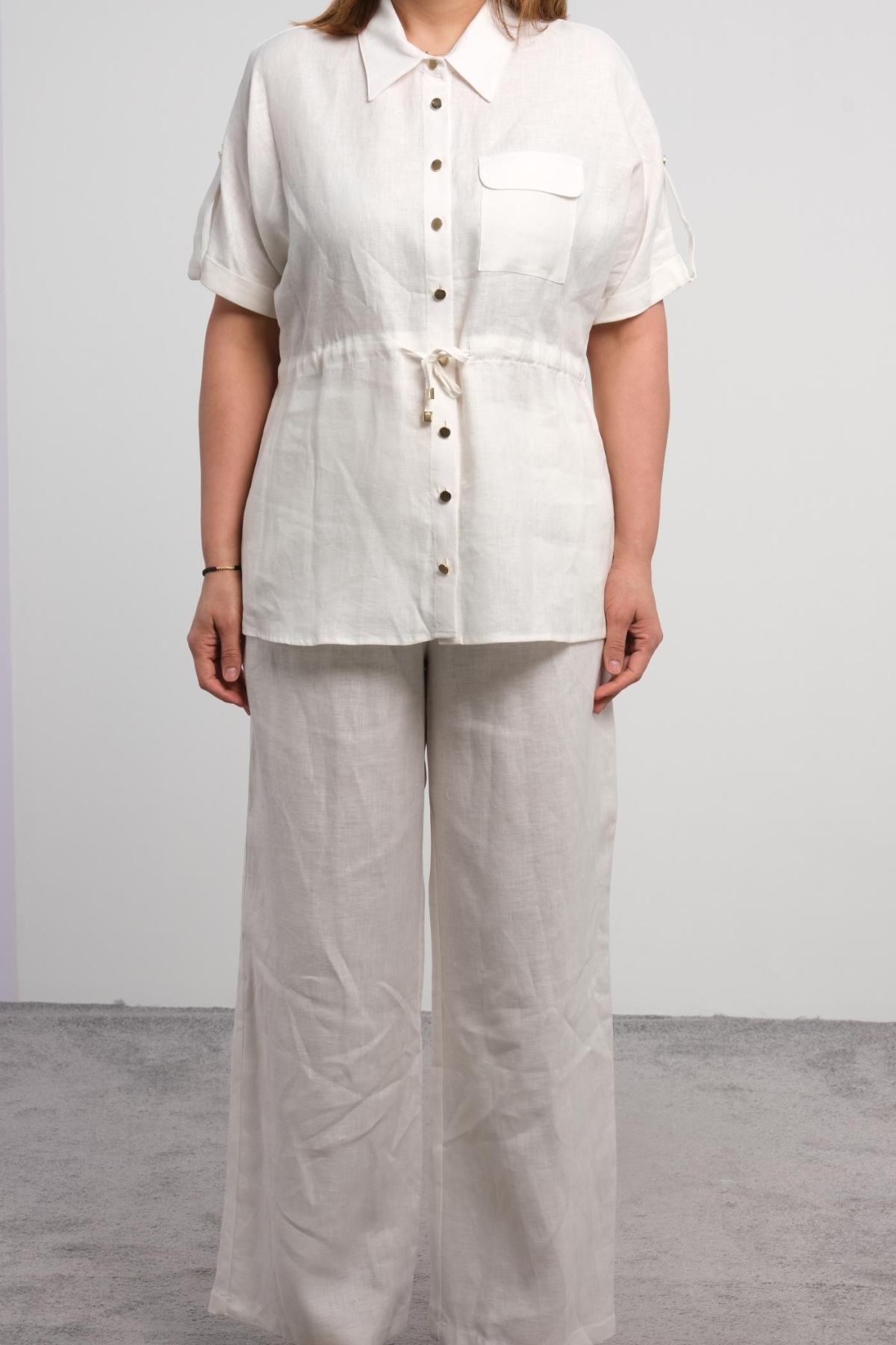 Plus Size Two-Piece Set-White